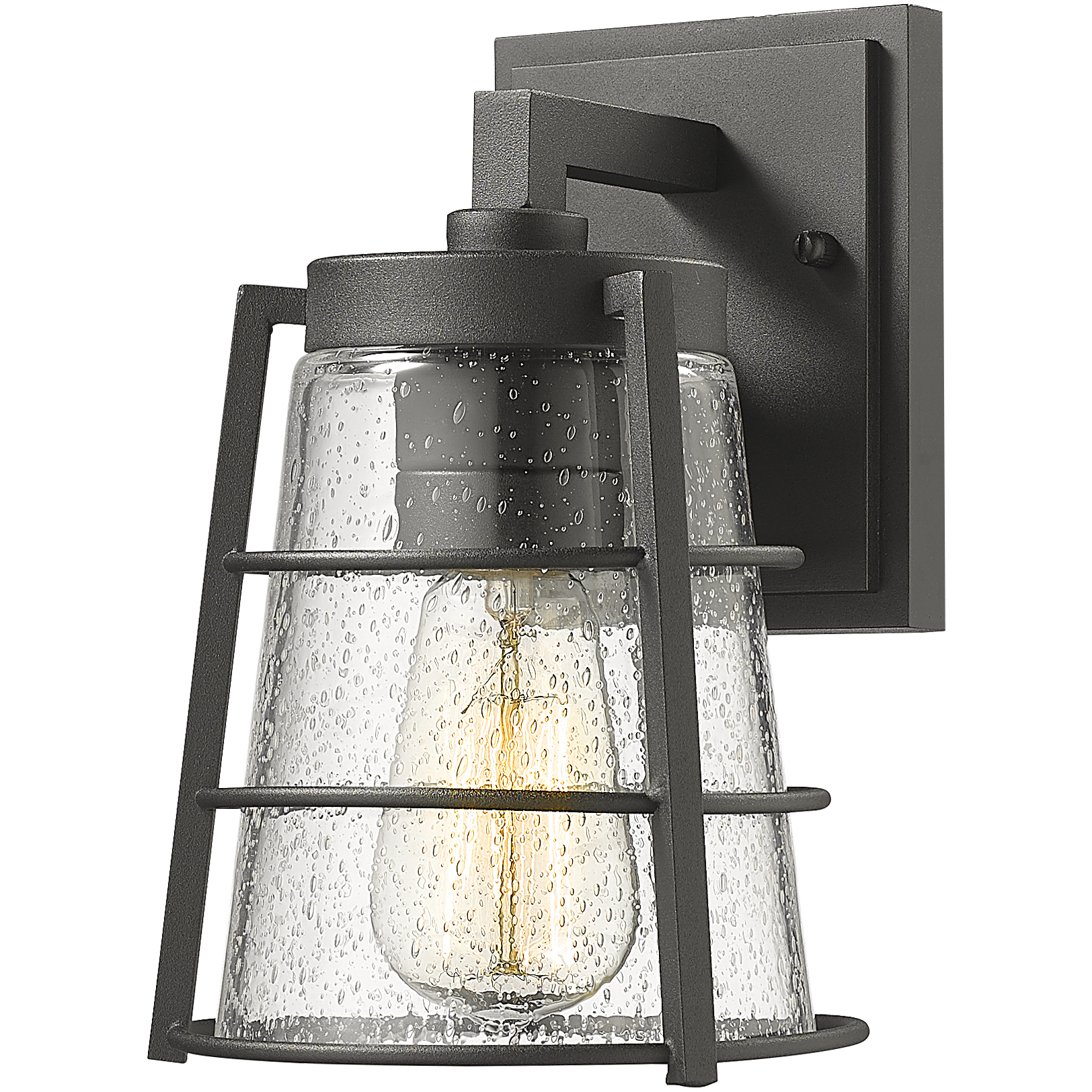 Helix 1 Light 9.25 inch Black Outdoor Wall Light