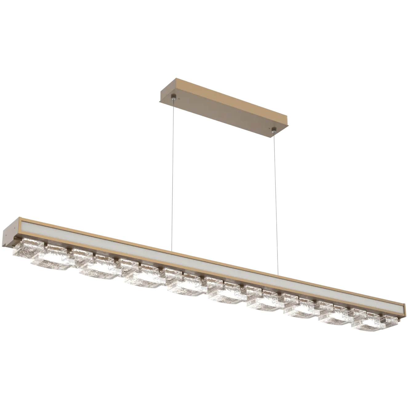 Tessera LED 62.6 inch Novel Brass with Salt White Linear Chandelier Ceiling Light