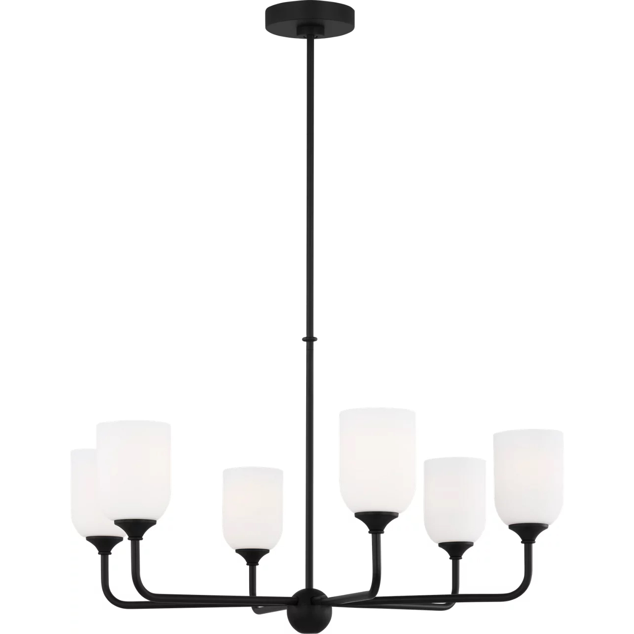 Emile 6 Light 30 inch Midnight Black Chandelier Ceiling Light