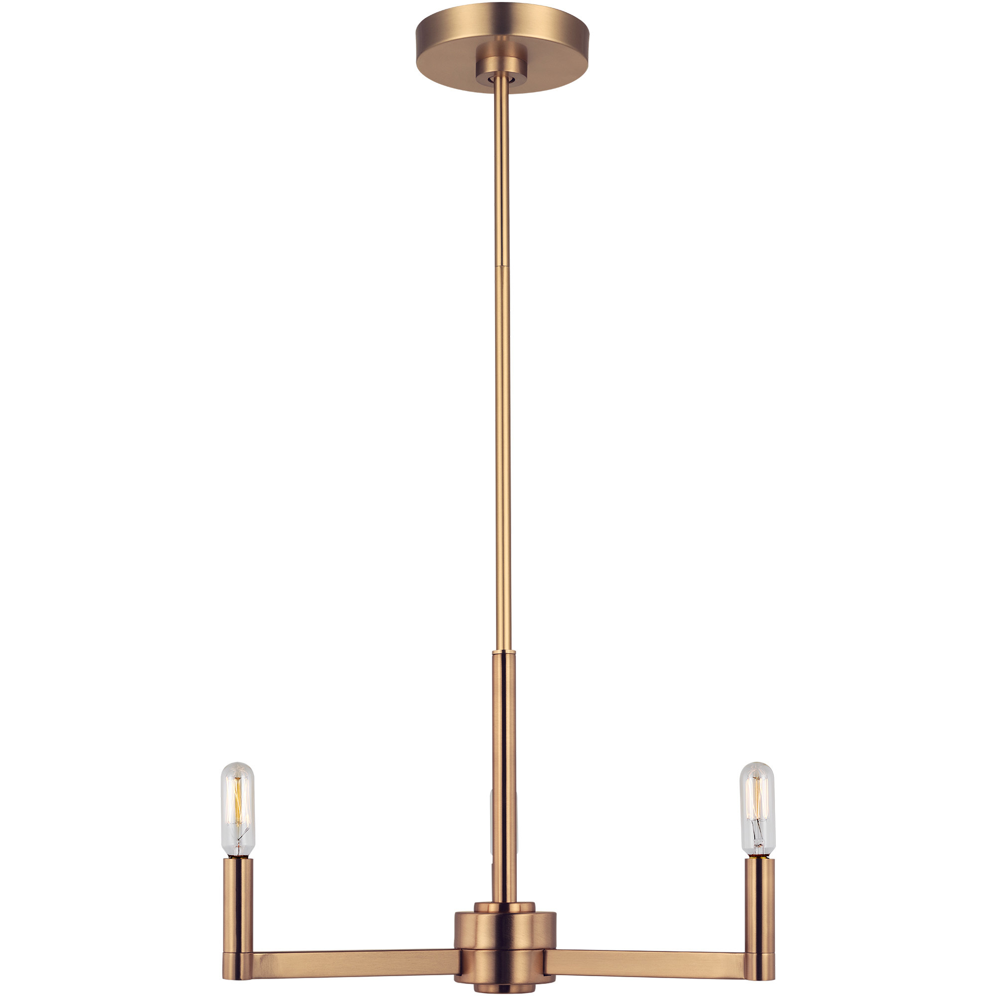 Fullton 3 Light 10 inch Satin Brass Chandelier Ceiling Light