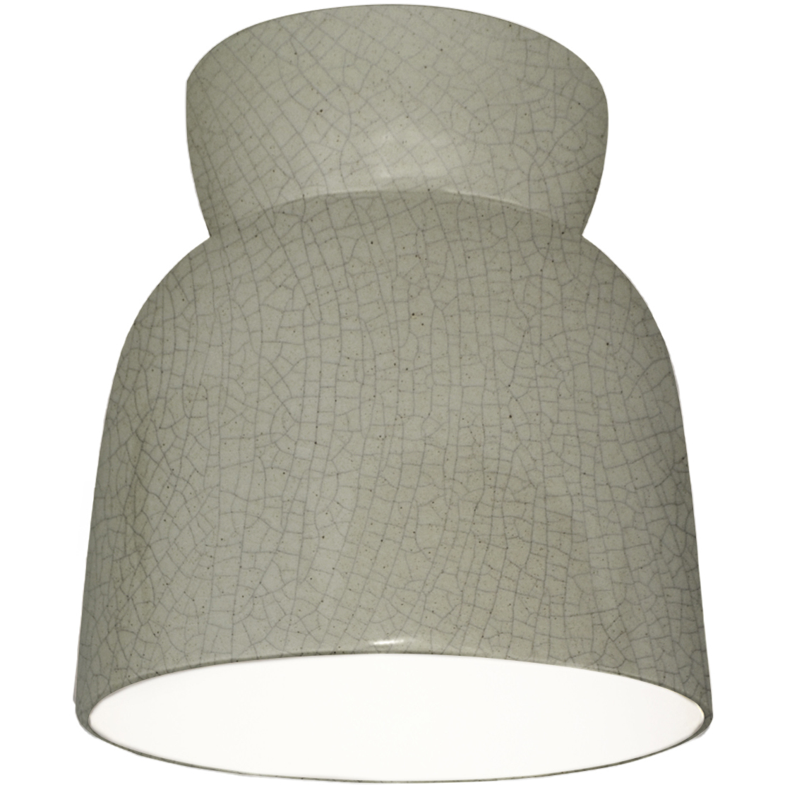 Radiance Collection - Hourglass 1 Light 7.5 inch Celadon Green Crackle Flush-Mount Ceiling Light in Dedicated LED, Form+Finish+Function