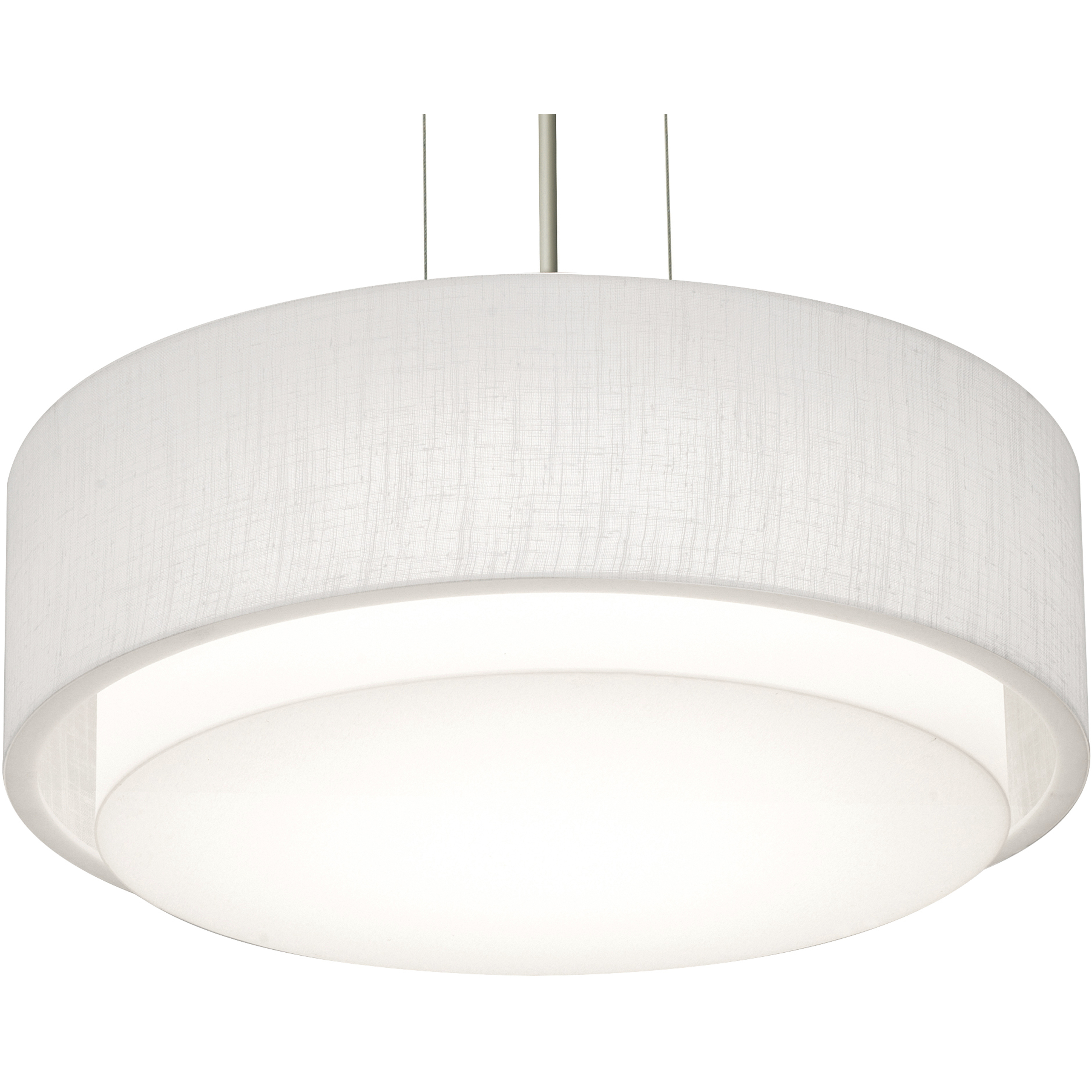 Sanibel 2 Light 16 inch Satin Nickel Pendant Ceiling Light in Linen White