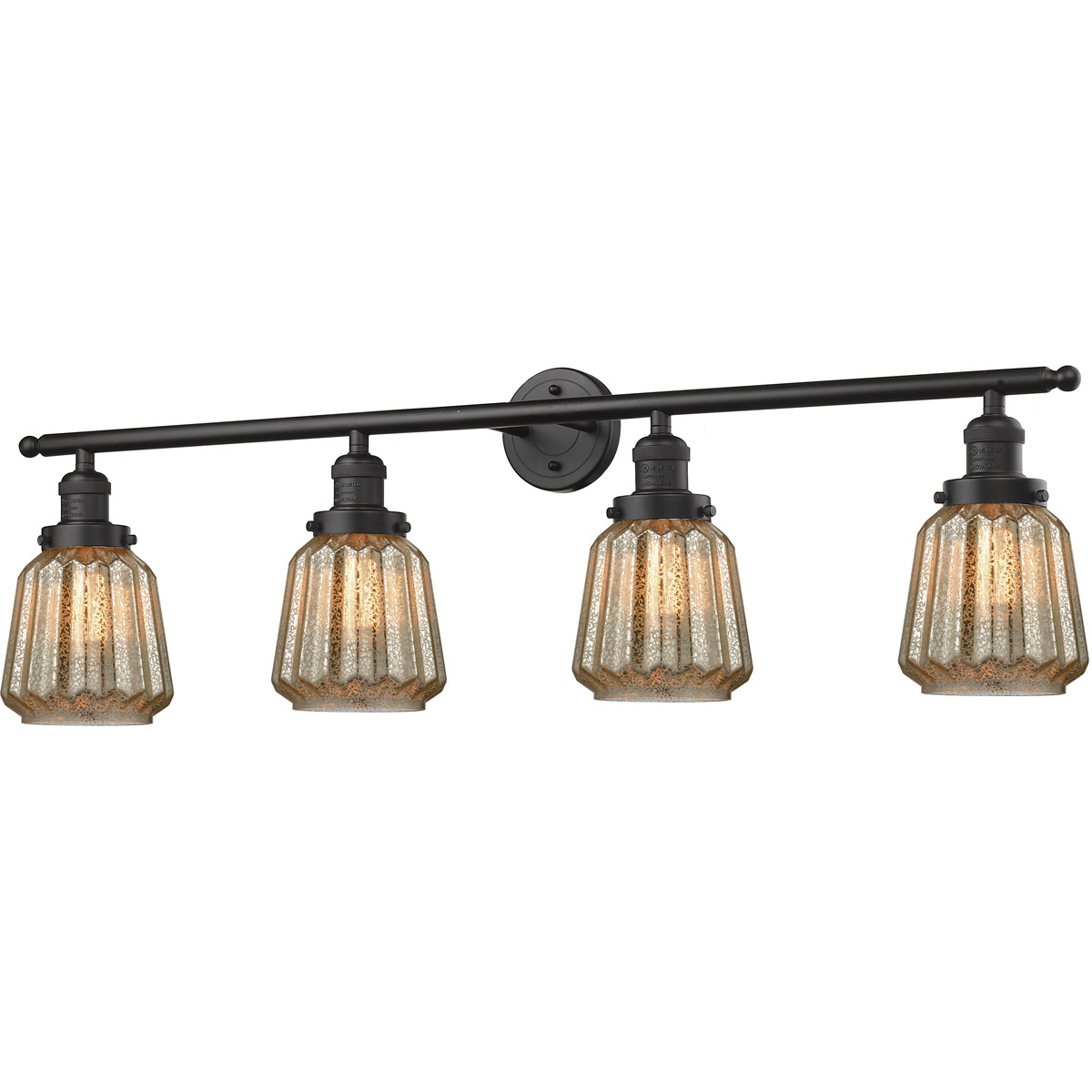 Franklin Restoration Chatham LED 42 inch Oil Rubbed Bronze Bath Vanity Light Wall Light in Mercury Glass, Franklin Restoration