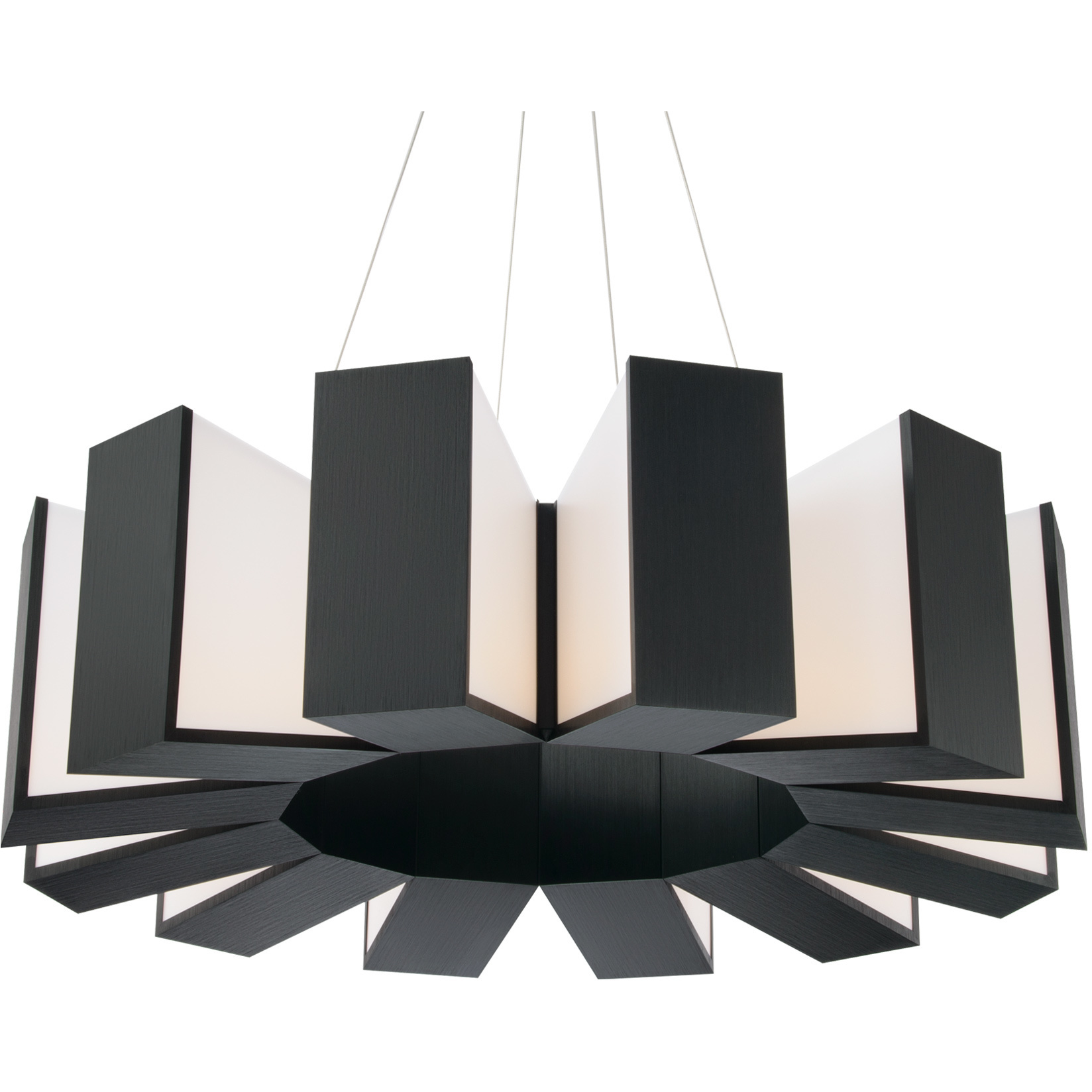 Chronos 12 Light 34 inch Black Pendant Ceiling Light in 34in.