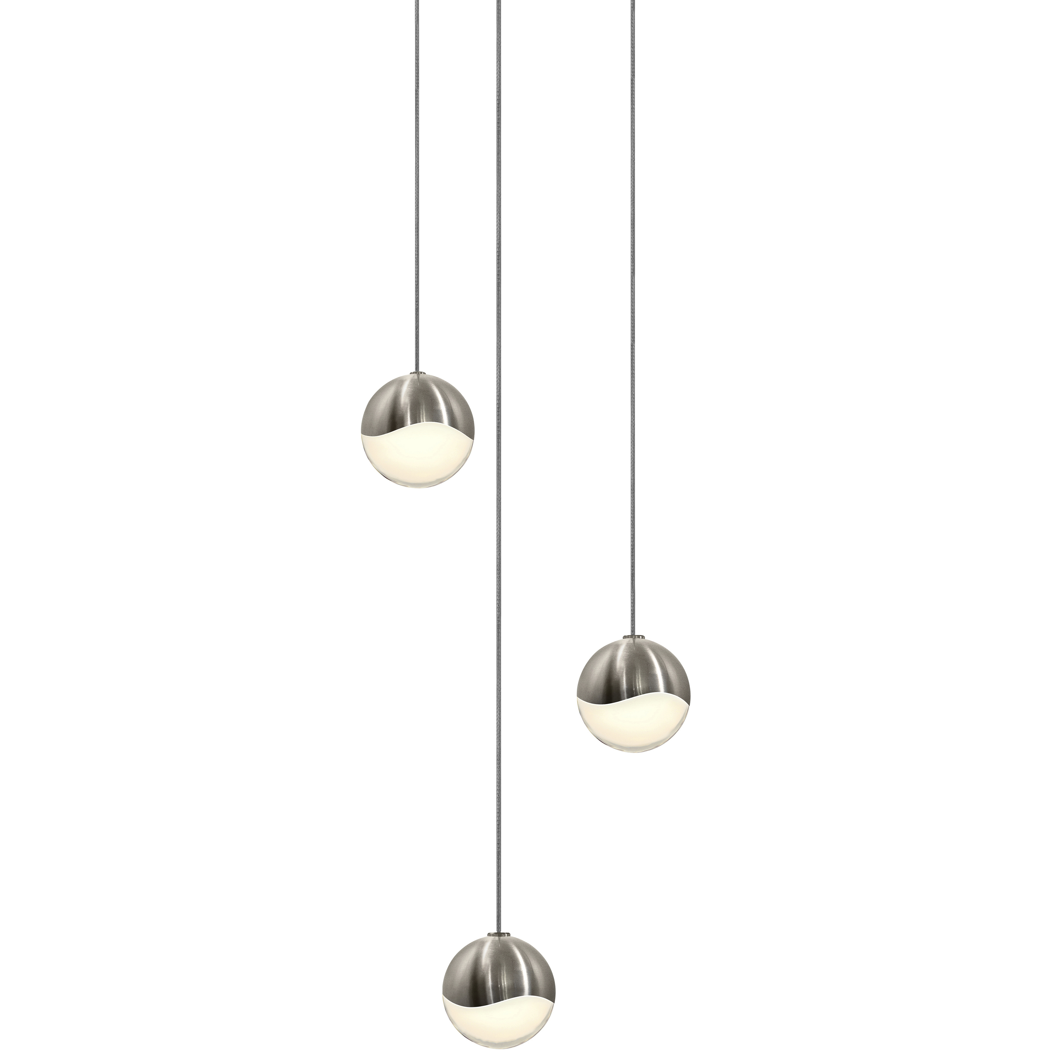Grapes LED 7 inch Satin Nickel Cluster Pendant Ceiling Light in Small