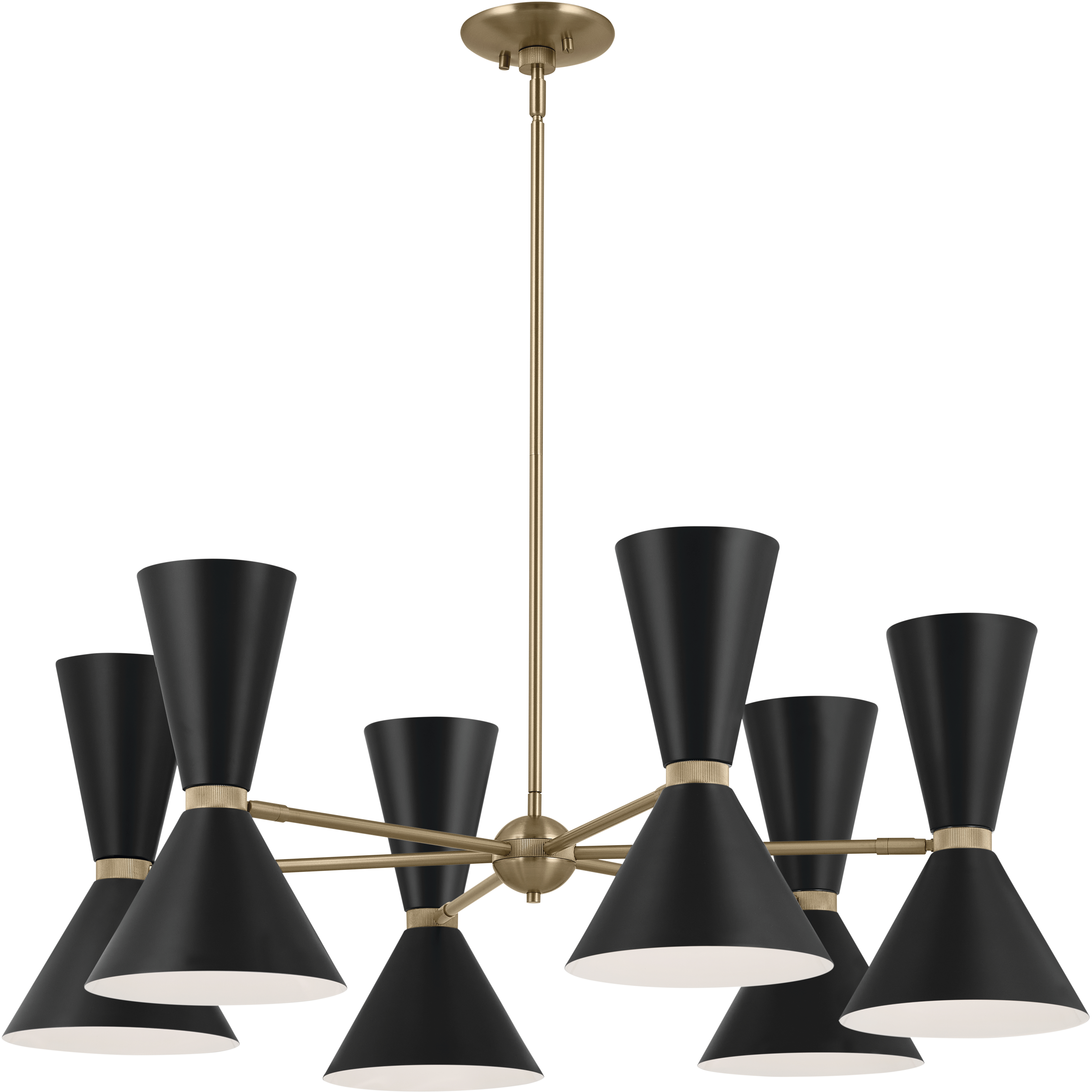Phix LED 38.75 inch Champagne Bronze with Black Chandelier Ceiling Light