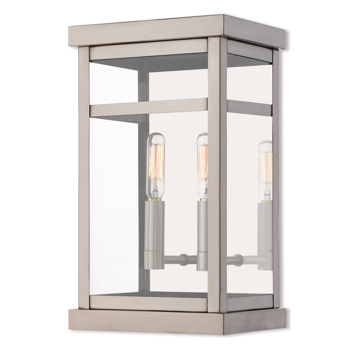 Hopewell 2 Light 13 inch Brushed Nickel Outdoor Wall Lantern