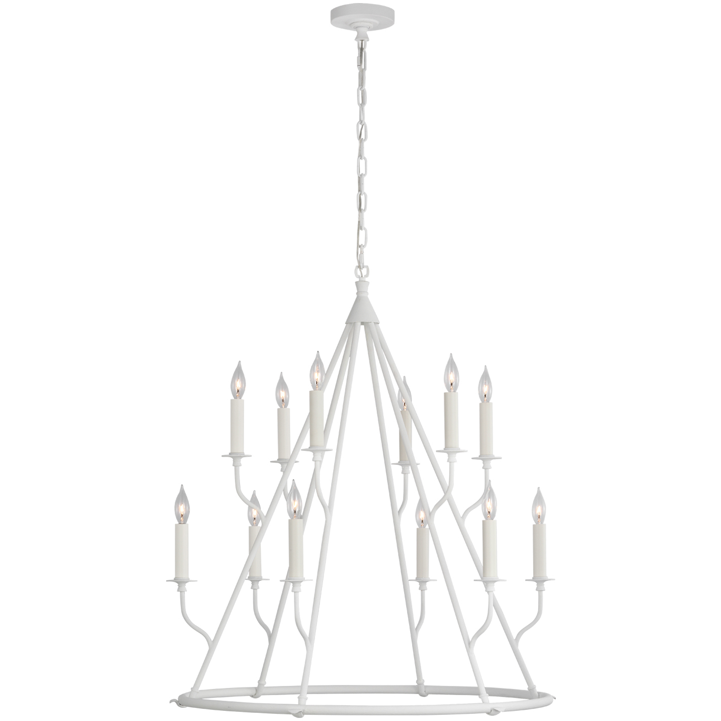 Julie Neill Lorio LED 33 inch Plaster White Chandelier Ceiling Light, Large