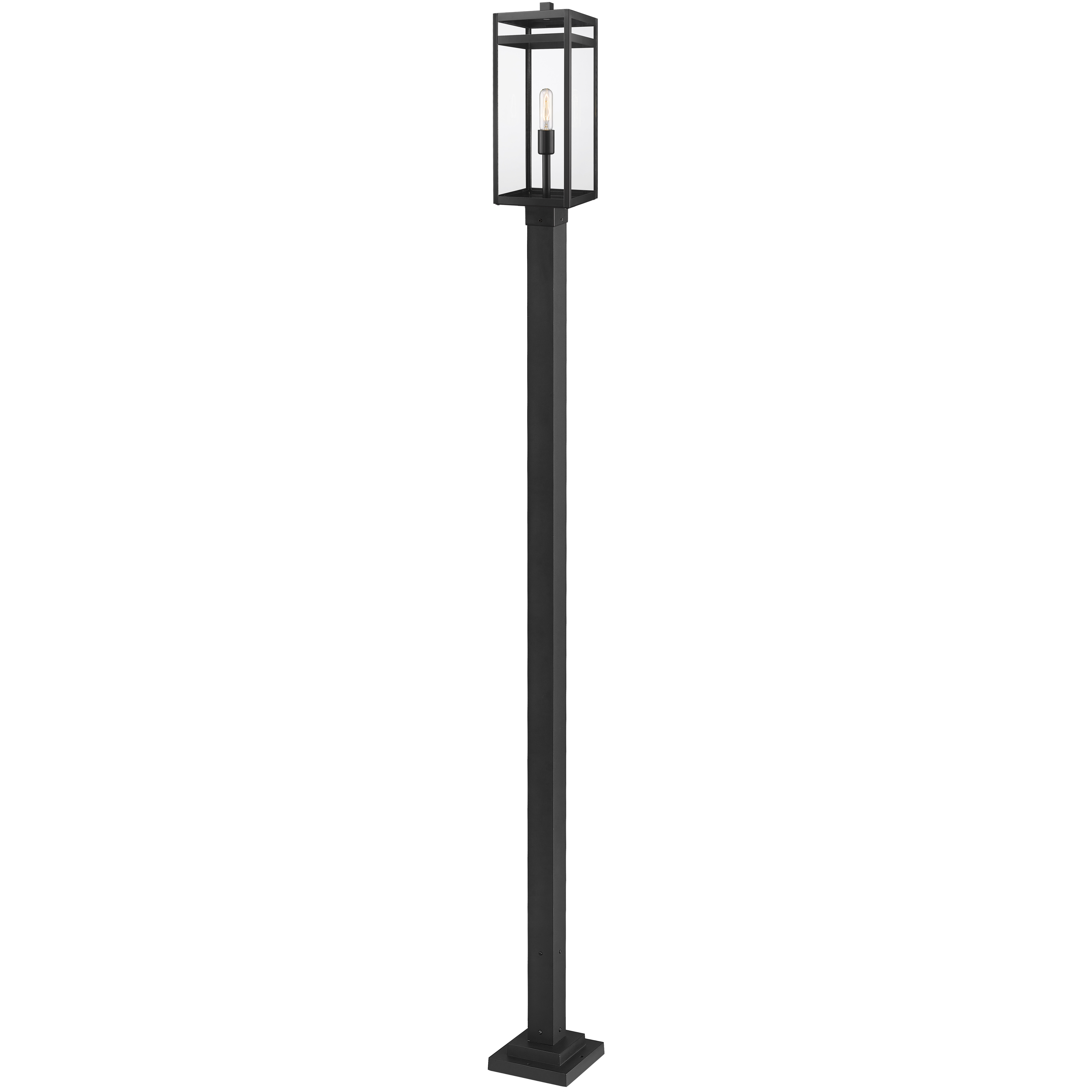 Nuri 1 Light 115 inch Black Outdoor Post Mounted Fixture