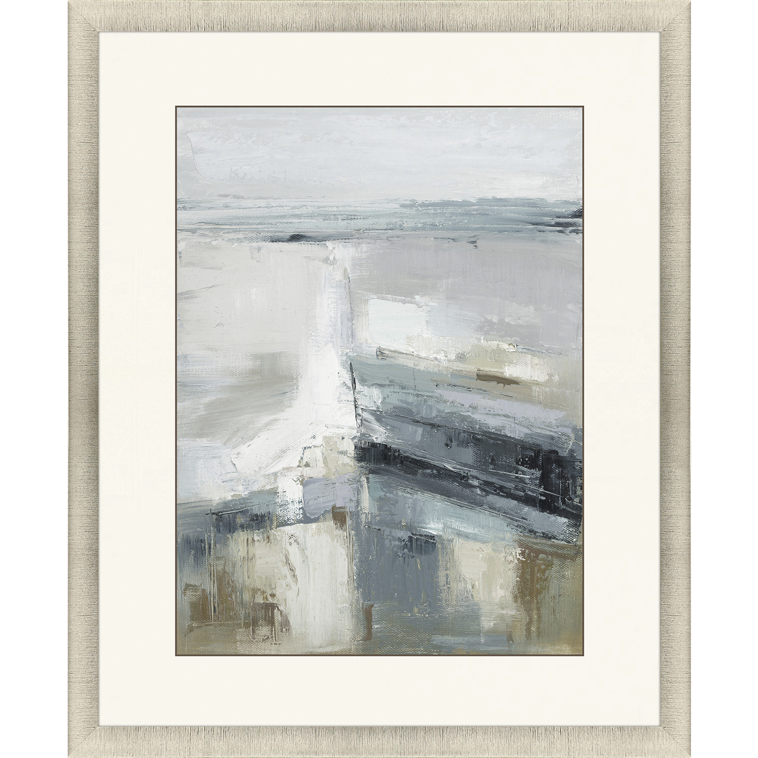 Echoes of the Sea Blue and Gray and Green and White Framed Art