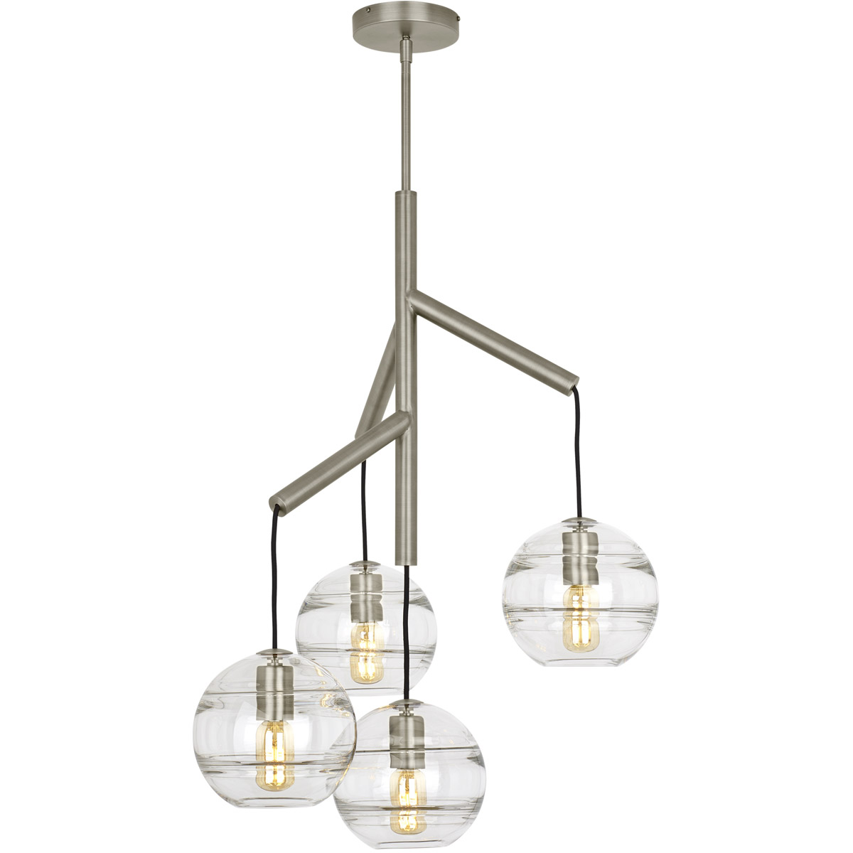 Sean Lavin Sedona 24.5 inch Satin Nickel Chandelier Ceiling Light in Incandescent, Clear Glass