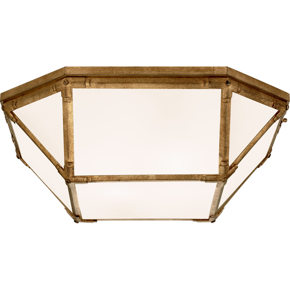 Suzanne Kasler Morris LED 20 inch Gilded Iron Flush Mount Ceiling Light Glass Large