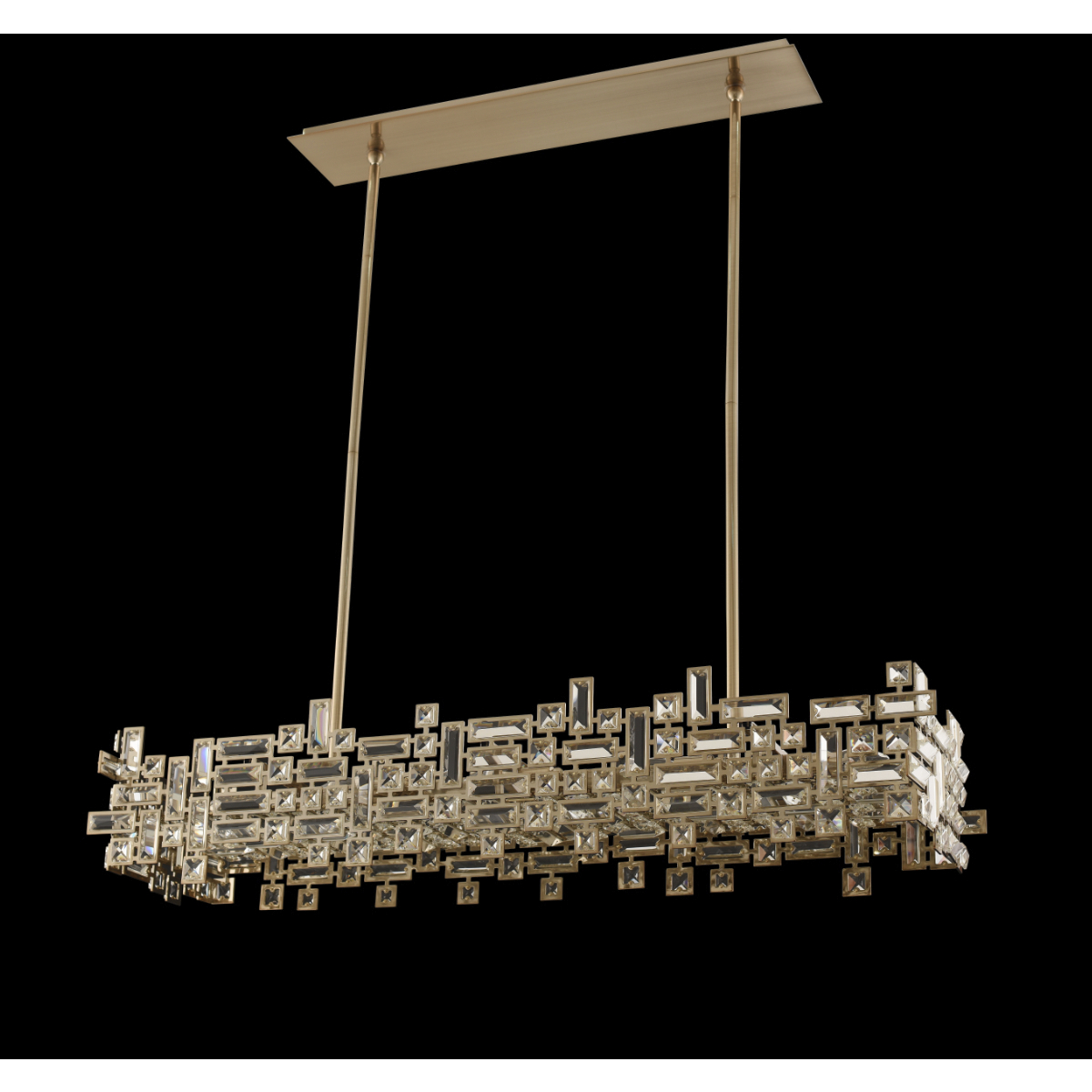 Vermeer Island Light Ceiling Light in Firenze Clear, Brushed Champagne Gold