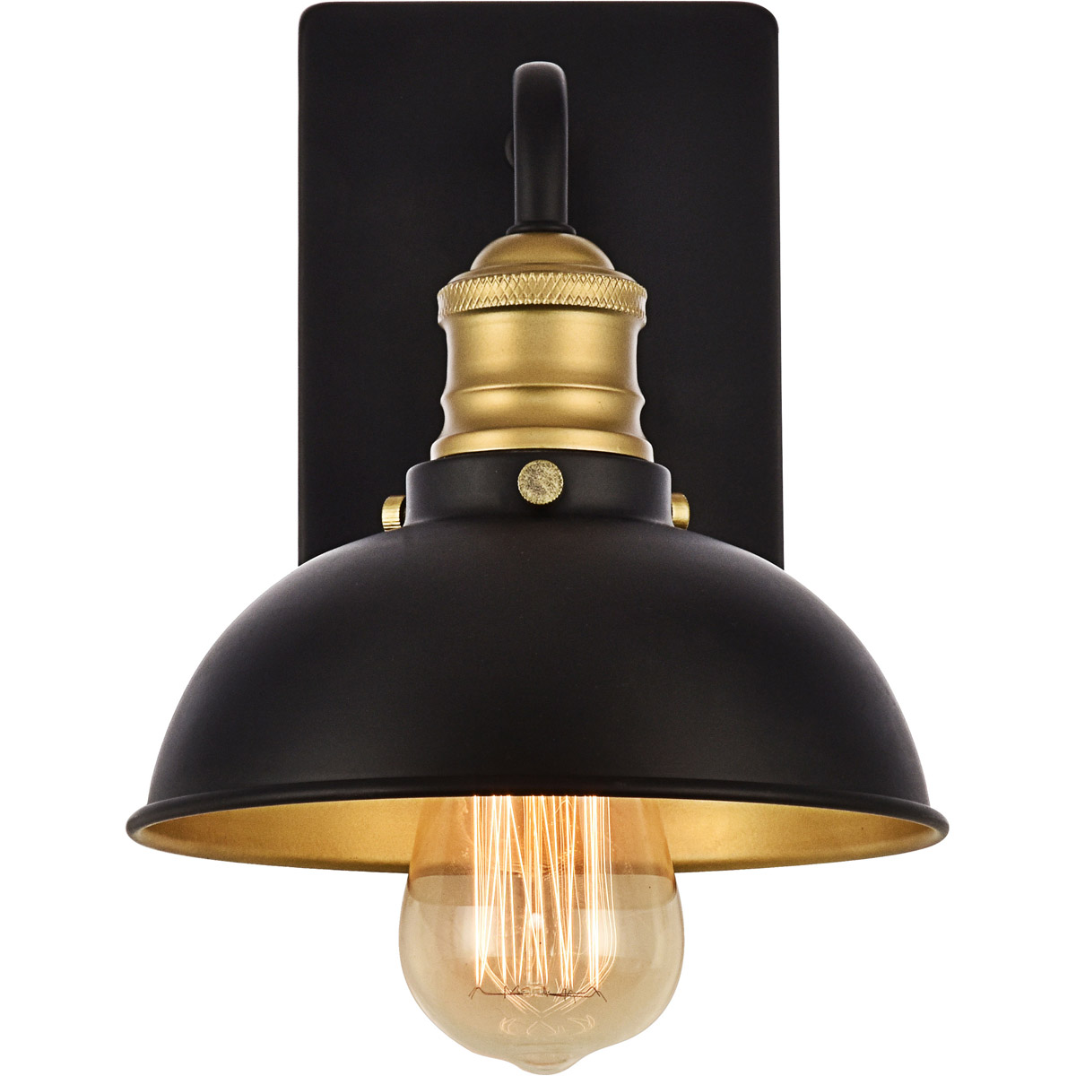 Anders 1 Light 7.1 inch Black and Brass Wall Sconce Wall Light