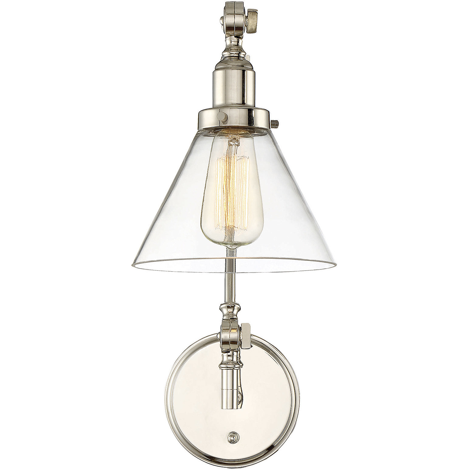 Drake 33.75 inch 60.00 watt Polished Nickel Adjustable Wall Sconce Wall Light, Essentials