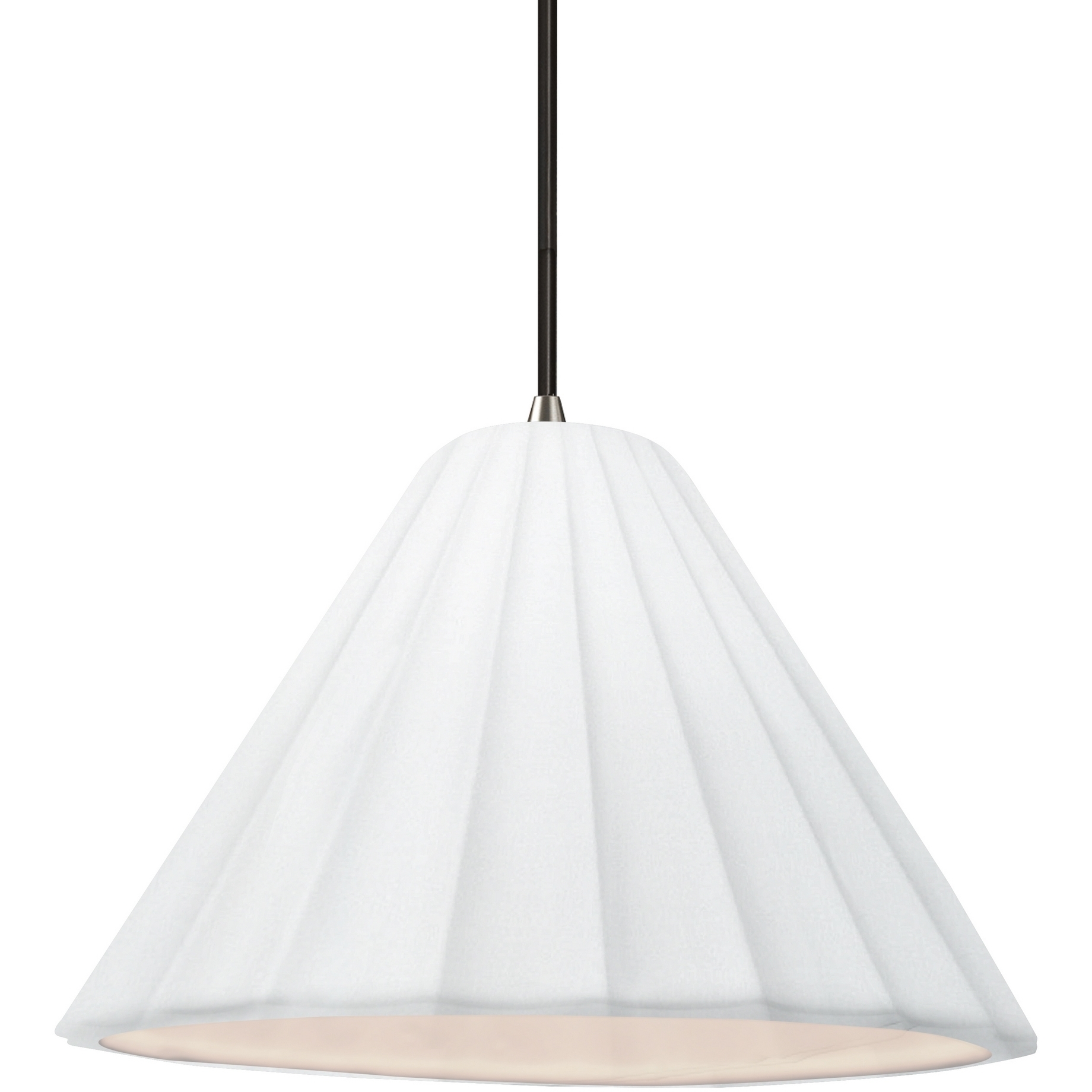 Radiance Collection - Fluted Single Drop Pendant in Brushed Nickel, Midnight Sky/Matte White, Black, Integrated LED, Form+Finish+Function