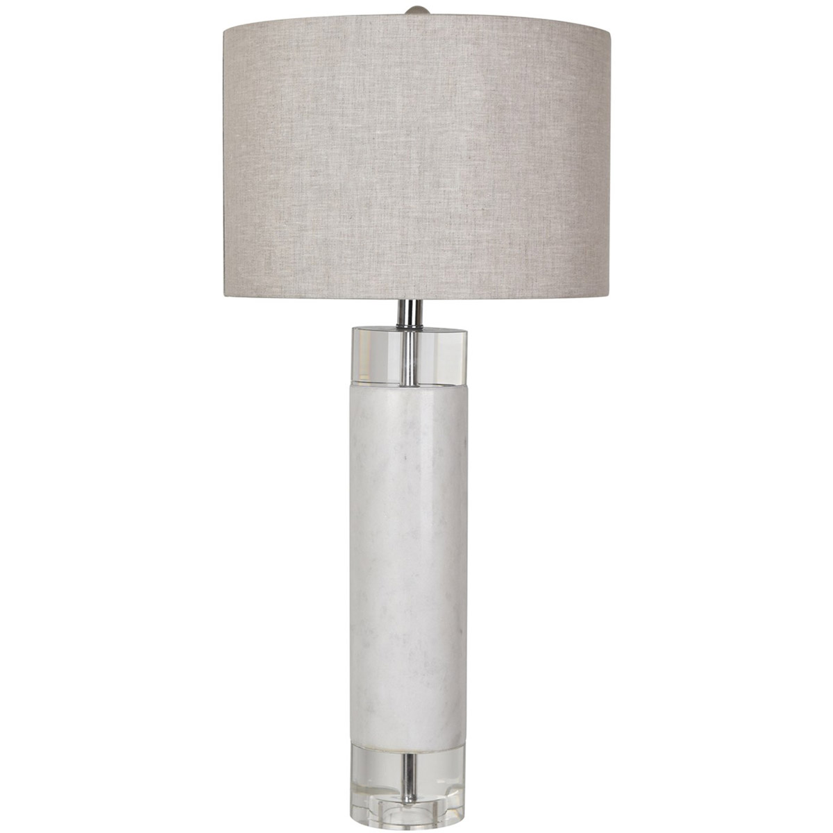 Sheffield 32 inch 150 watt White and Crystal Table Lamp Portable Light