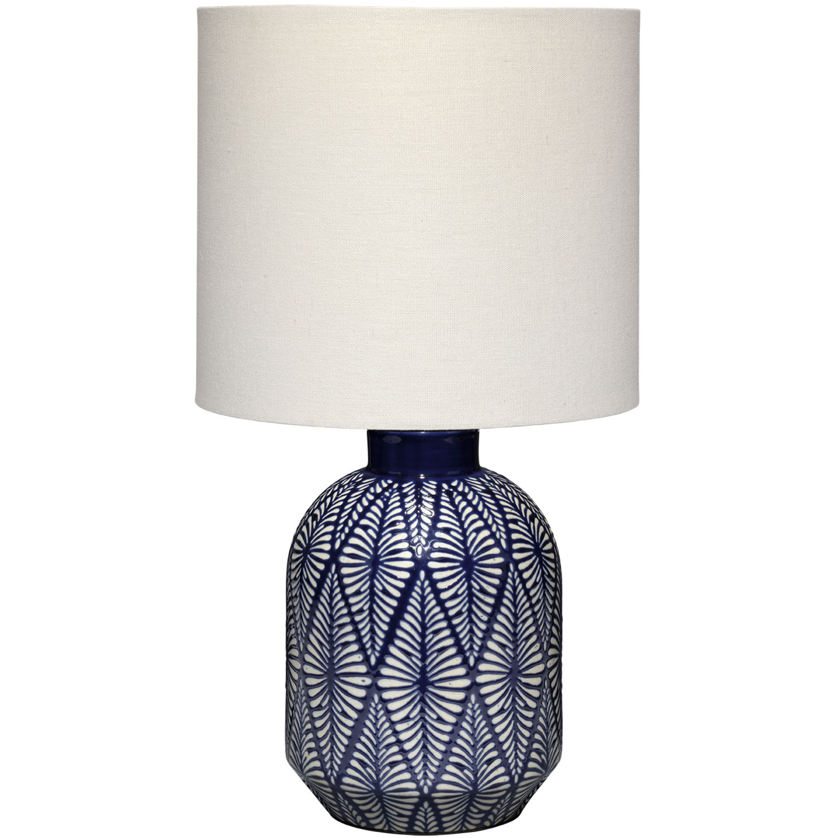 Highland 17 inch 60 watt Patterned Blue and White Table Lamp Portable Light