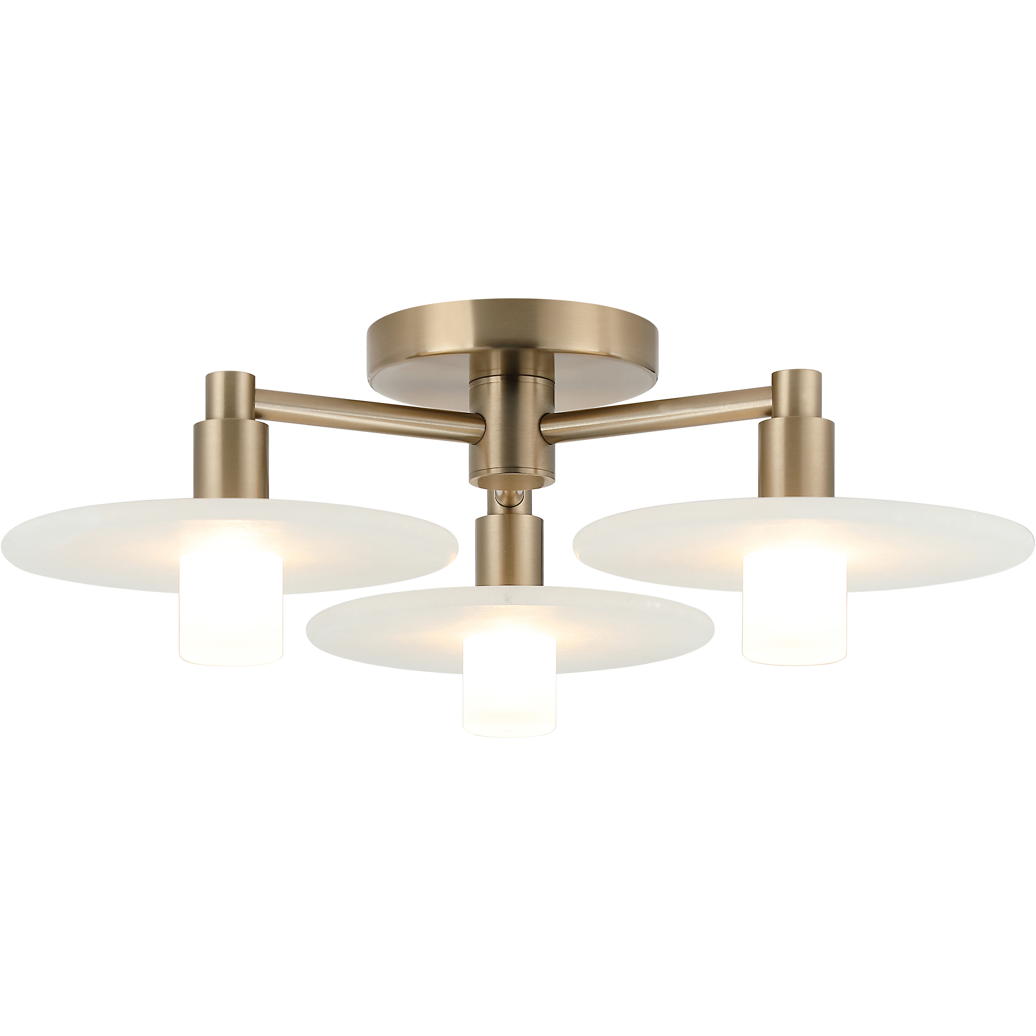 Monument 3 Light 17.13 inch Champagne Gold Ceiling Mount Ceiling Light