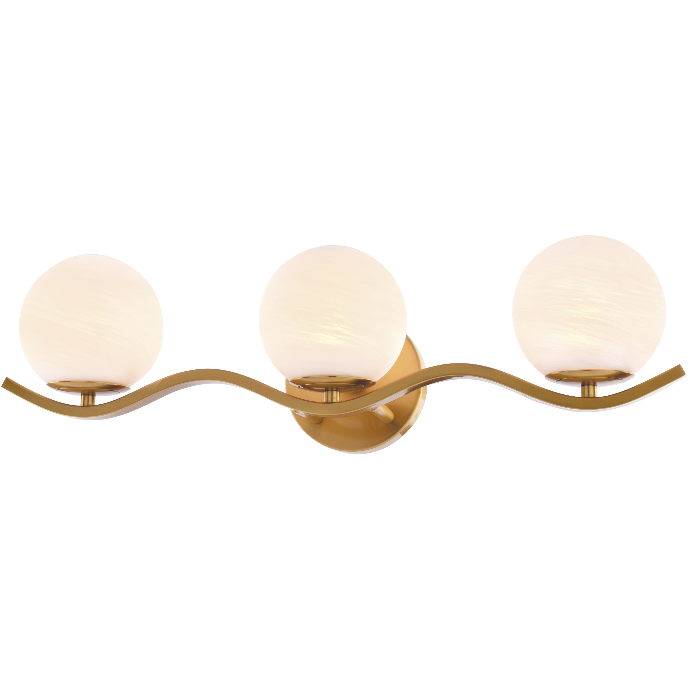 Monticello 3 Light 22 inch Muted Brass Bathroom Light Wall Light