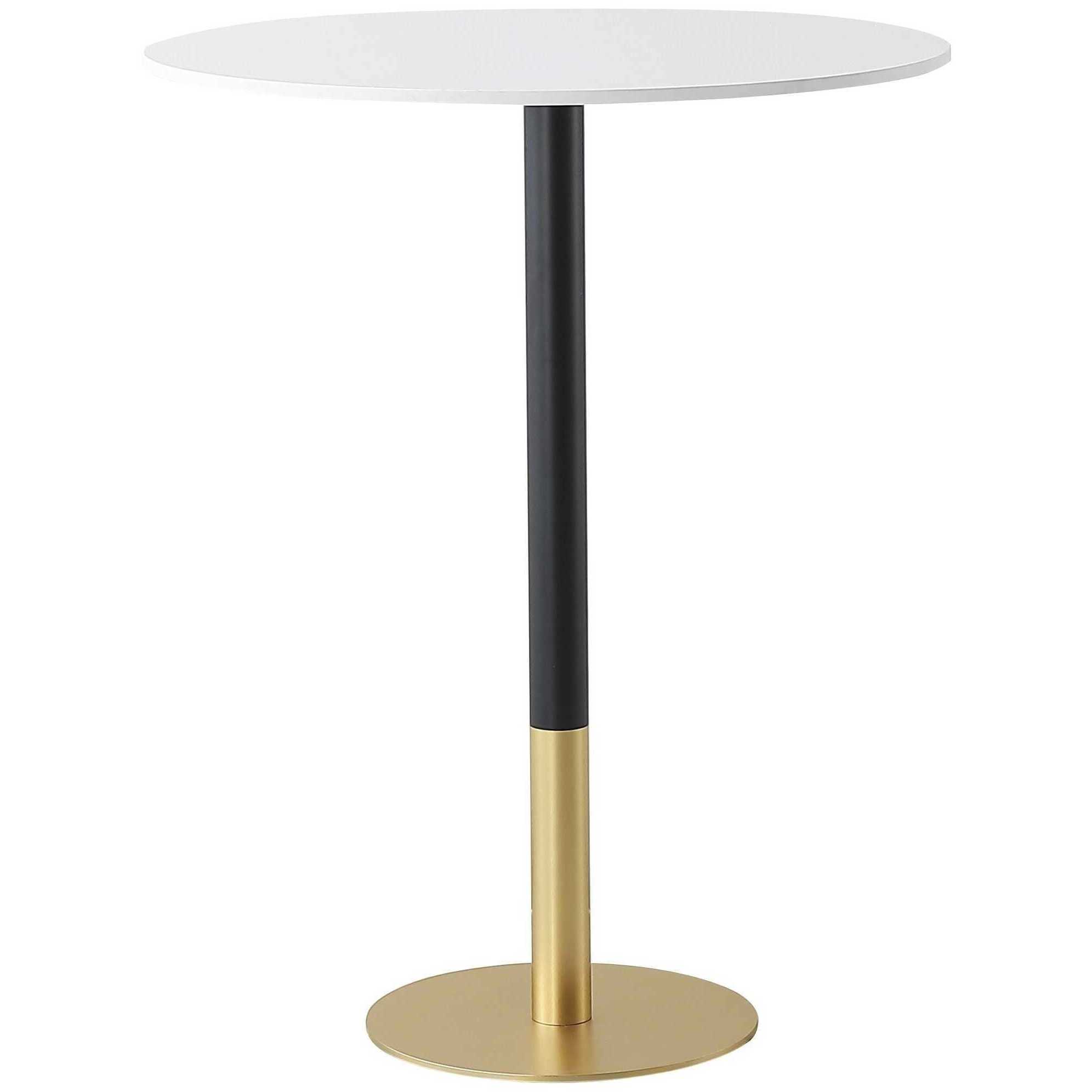 Ronan 39.5 X 31.5 inch White and Gold Pub Table