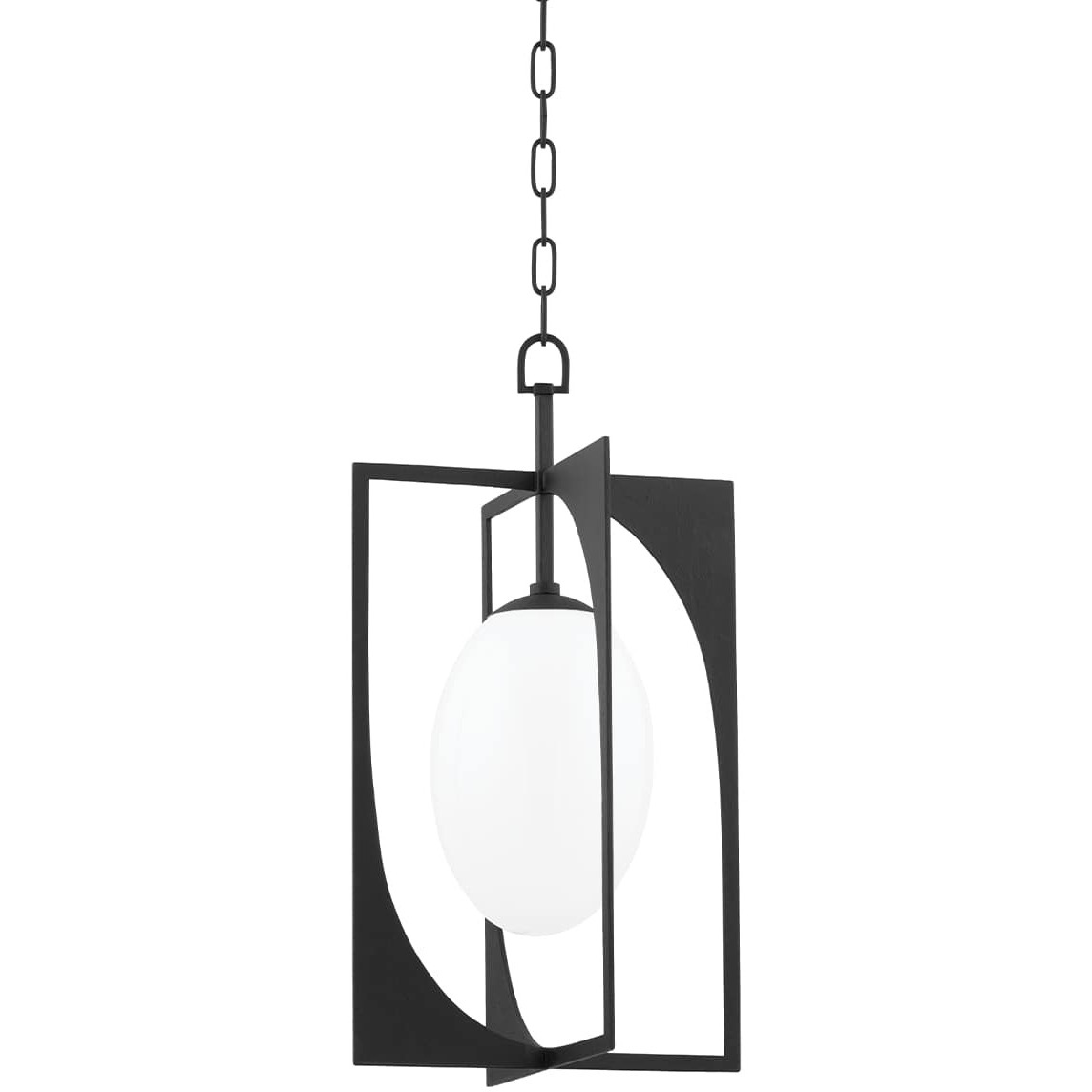 Enzo 1 Light 7.25 inch Black Iron Pendant Ceiling Light