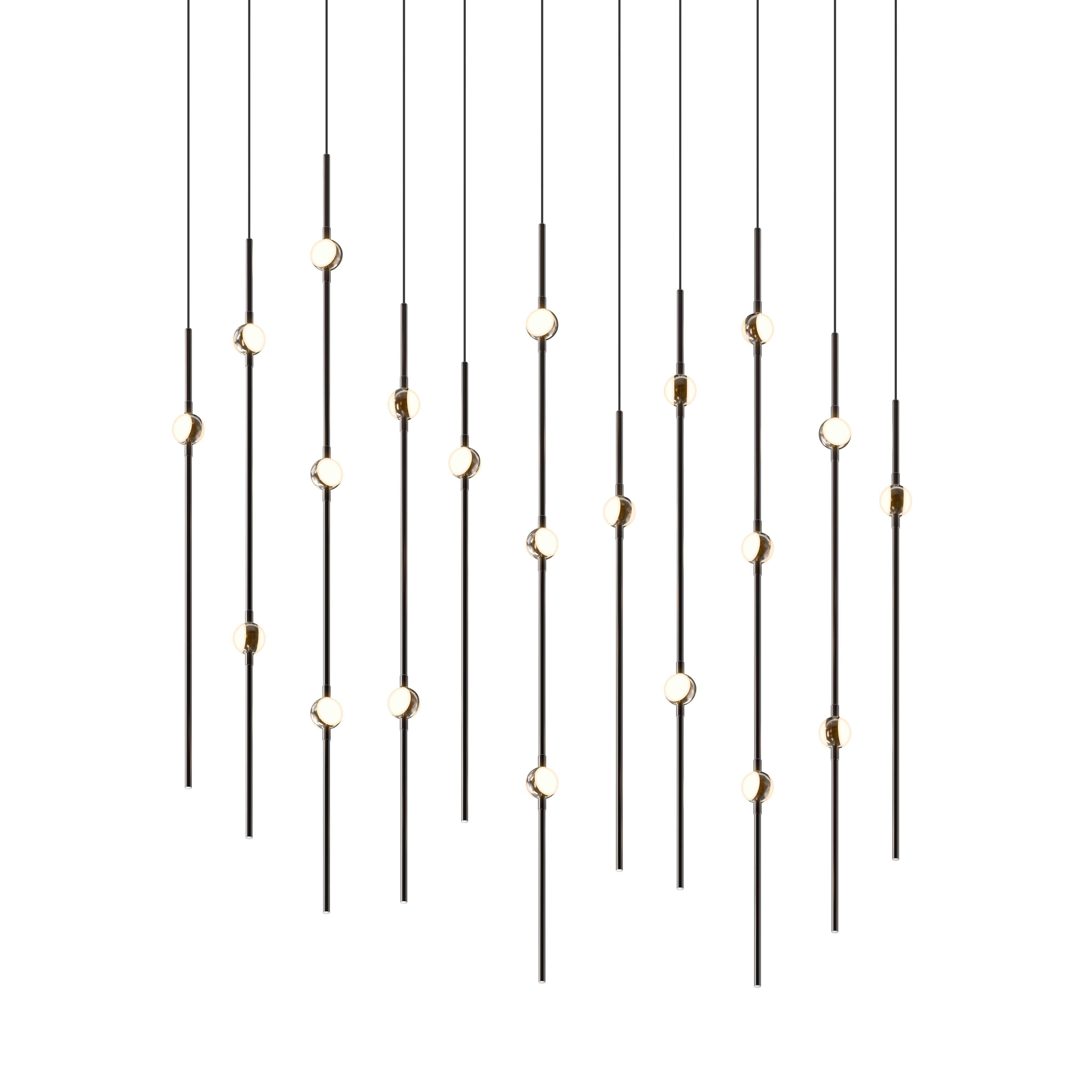 Constellation Aries LED 7.5 inch Espresso Black Pendant Ceiling Light in 2700K, 20 ft. Cord, White Optical Acrylic