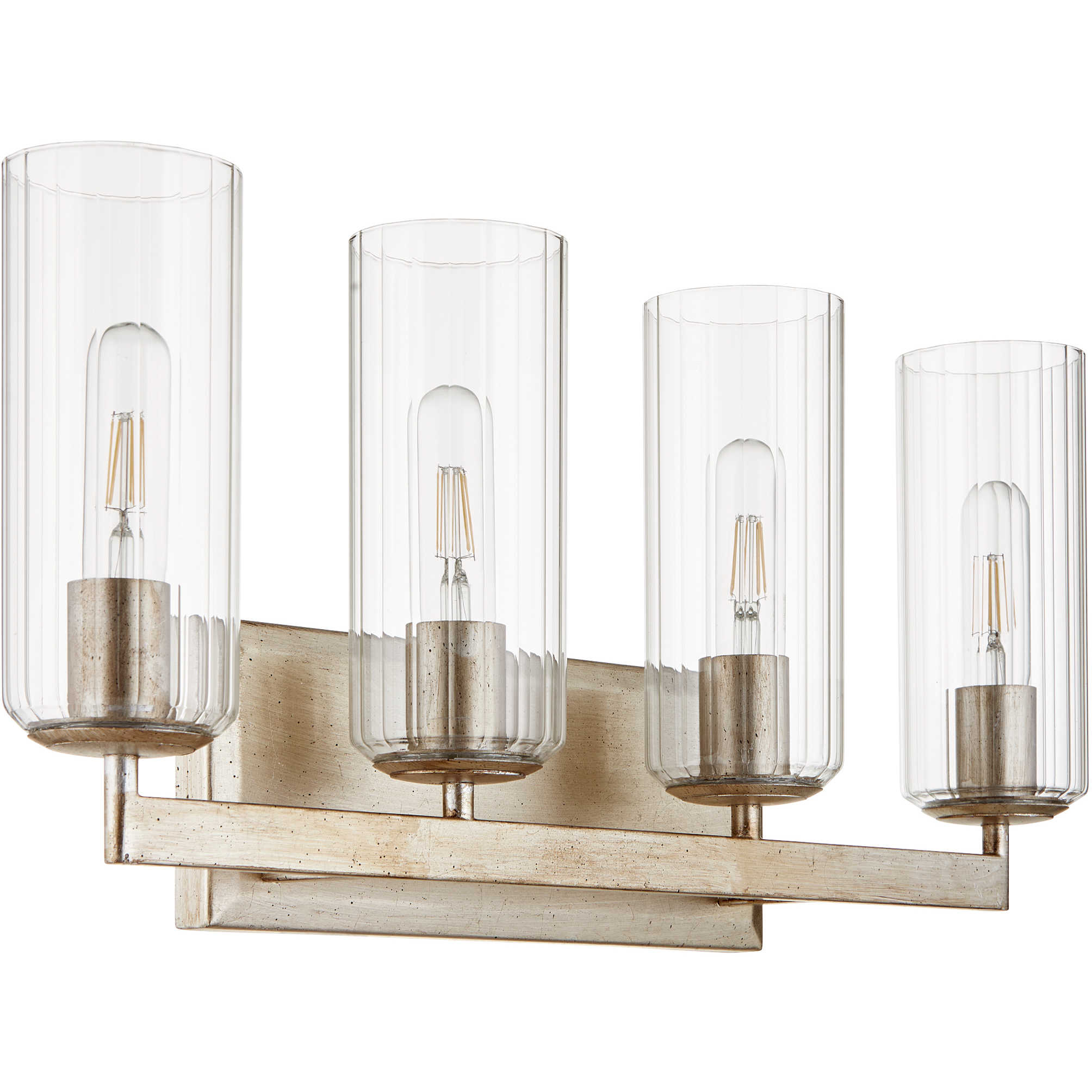 Merrick 4 Light 24.5 inch Aged Silver Leaf Vanity Light Wall Light
