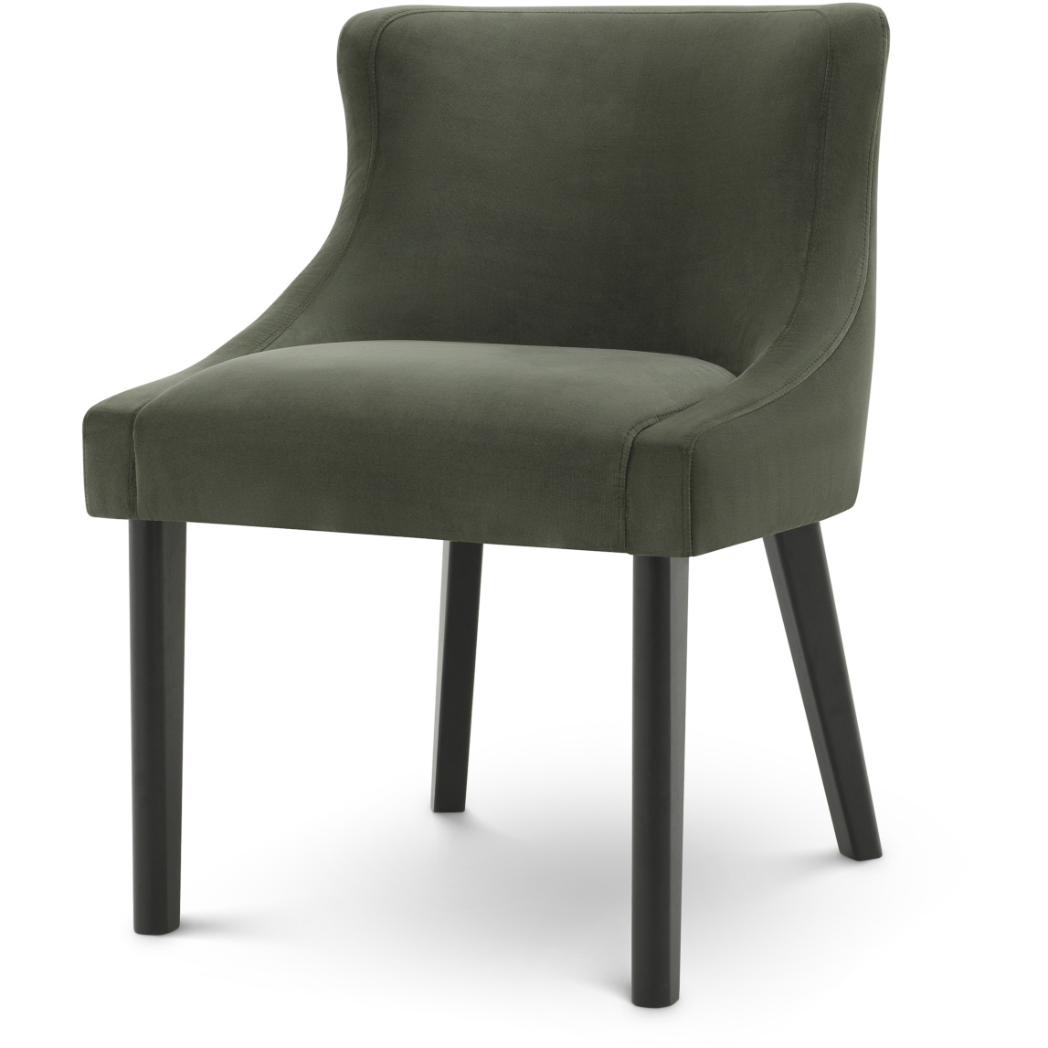 Chavelle Black and Torrin Green Velvet Dining Chair