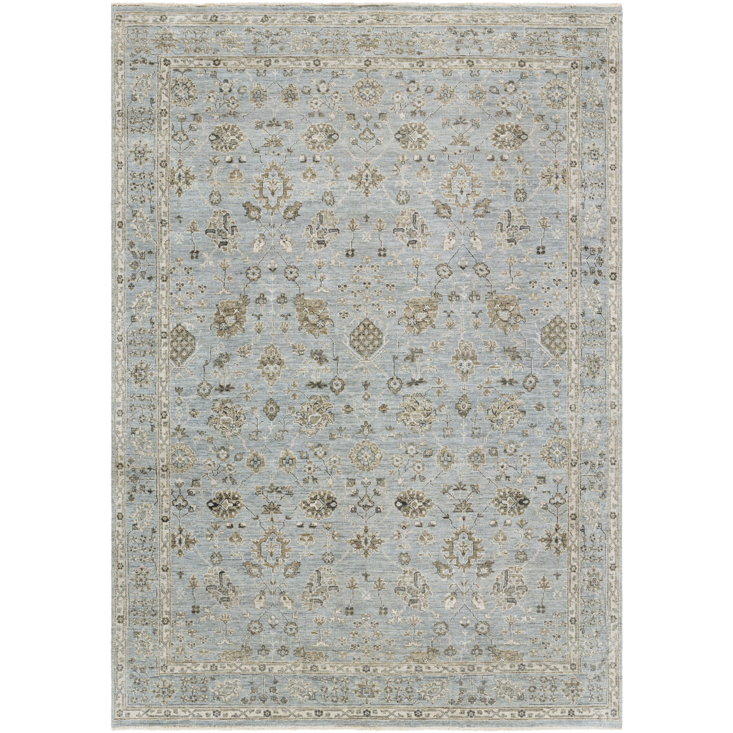 Bala 36 X 24 inch Medium Gray / Taupe / Gray / Olive Handmade Rug