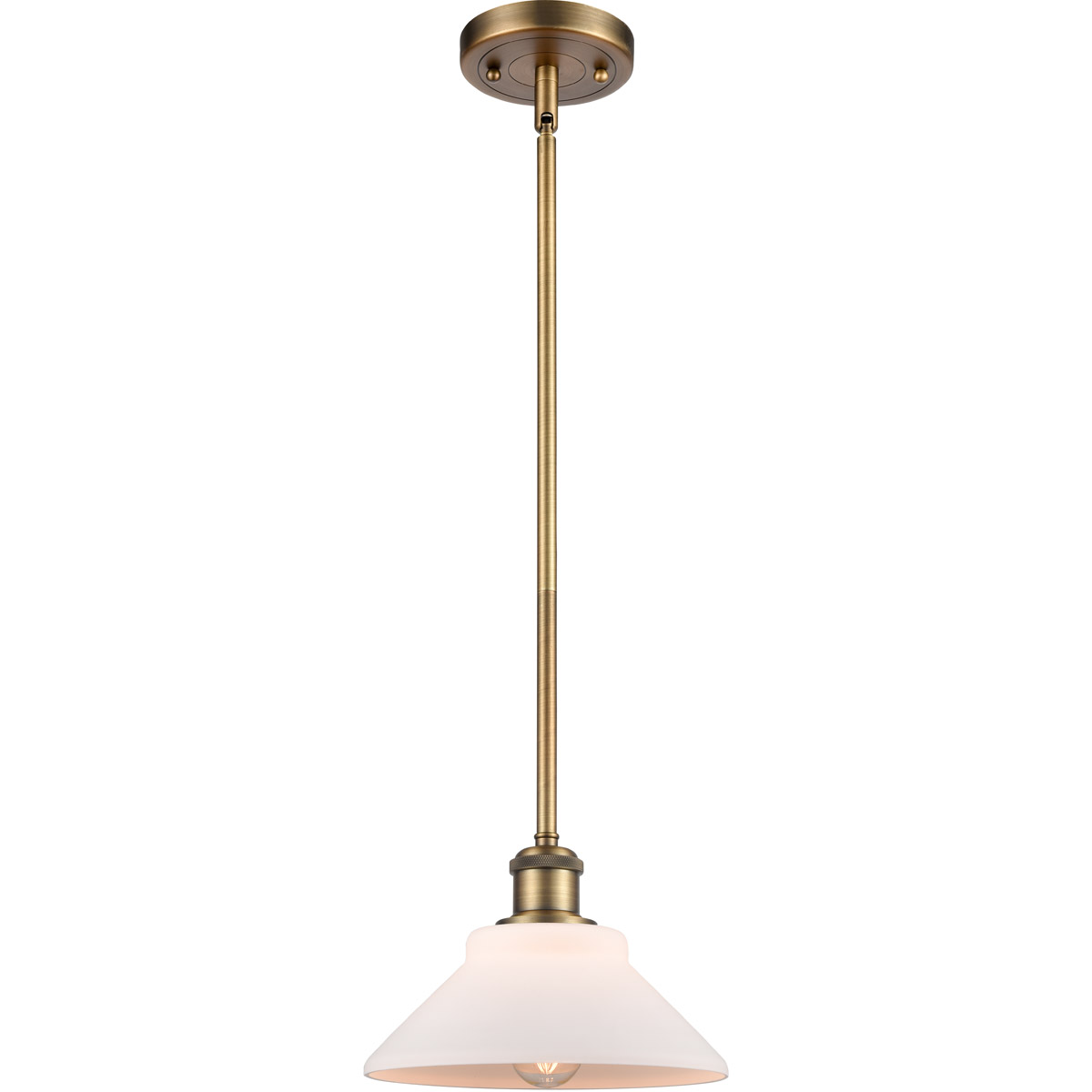 Ballston Orwell 1 Light 8 inch Brushed Brass Pendant Ceiling Light in Matte White Glass, Ballston