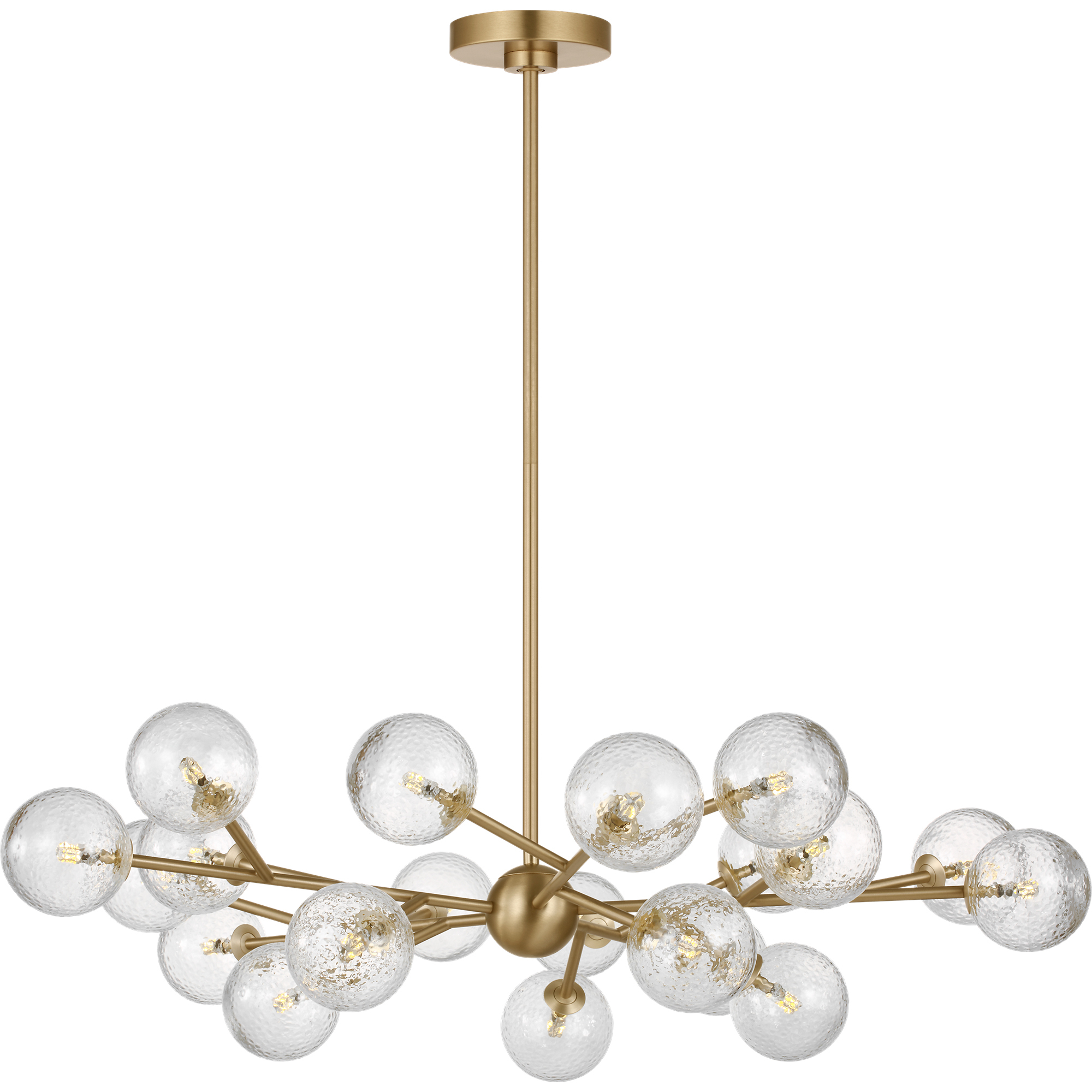 Drew & Jonathan Atticus 20 Light 32 inch Satin Brass Chandelier Ceiling Light in LED