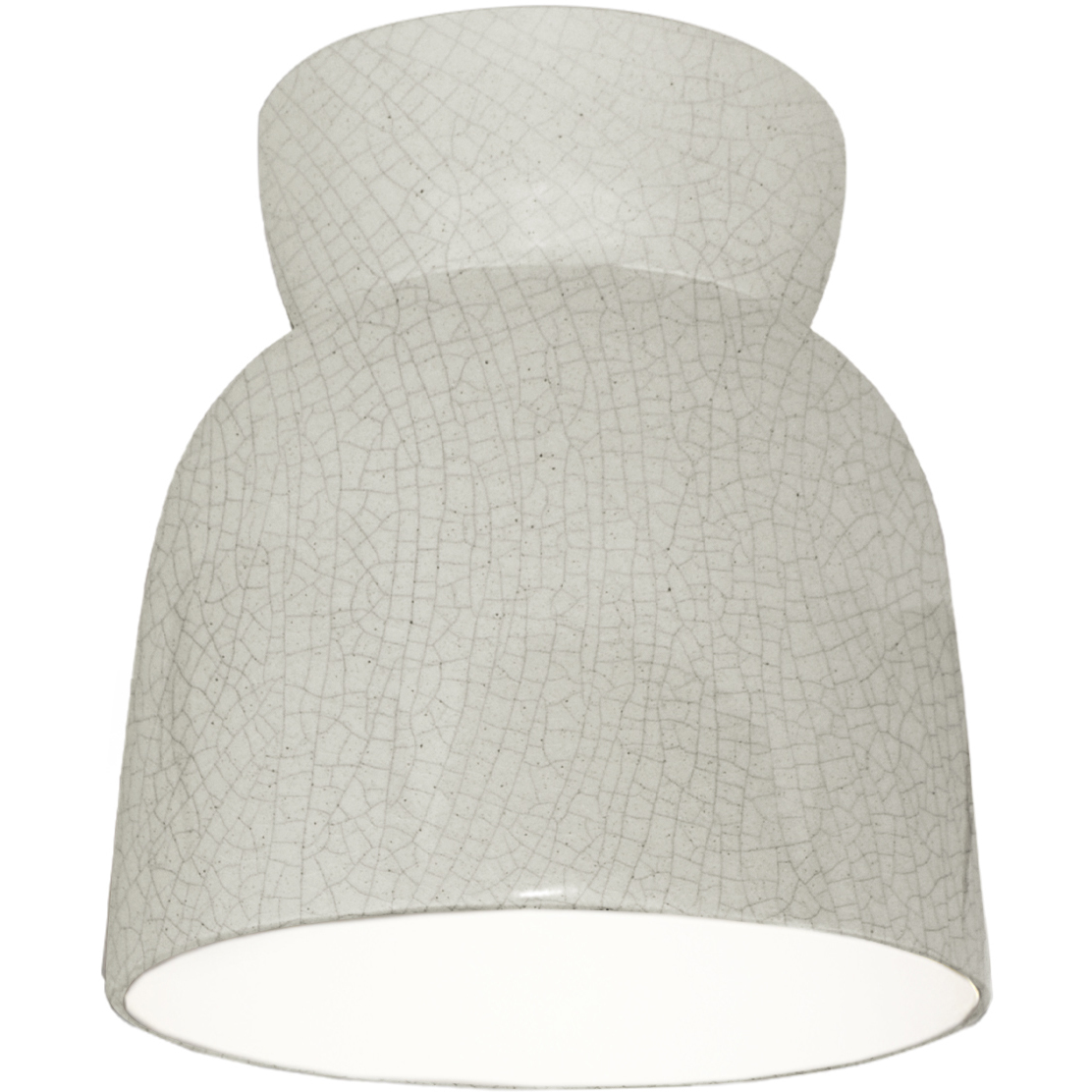 Radiance Collection - Hourglass 1 Light 7.5 inch White Crackle Flush-Mount Ceiling Light in Replaceable Bulb, Form+Finish+Function