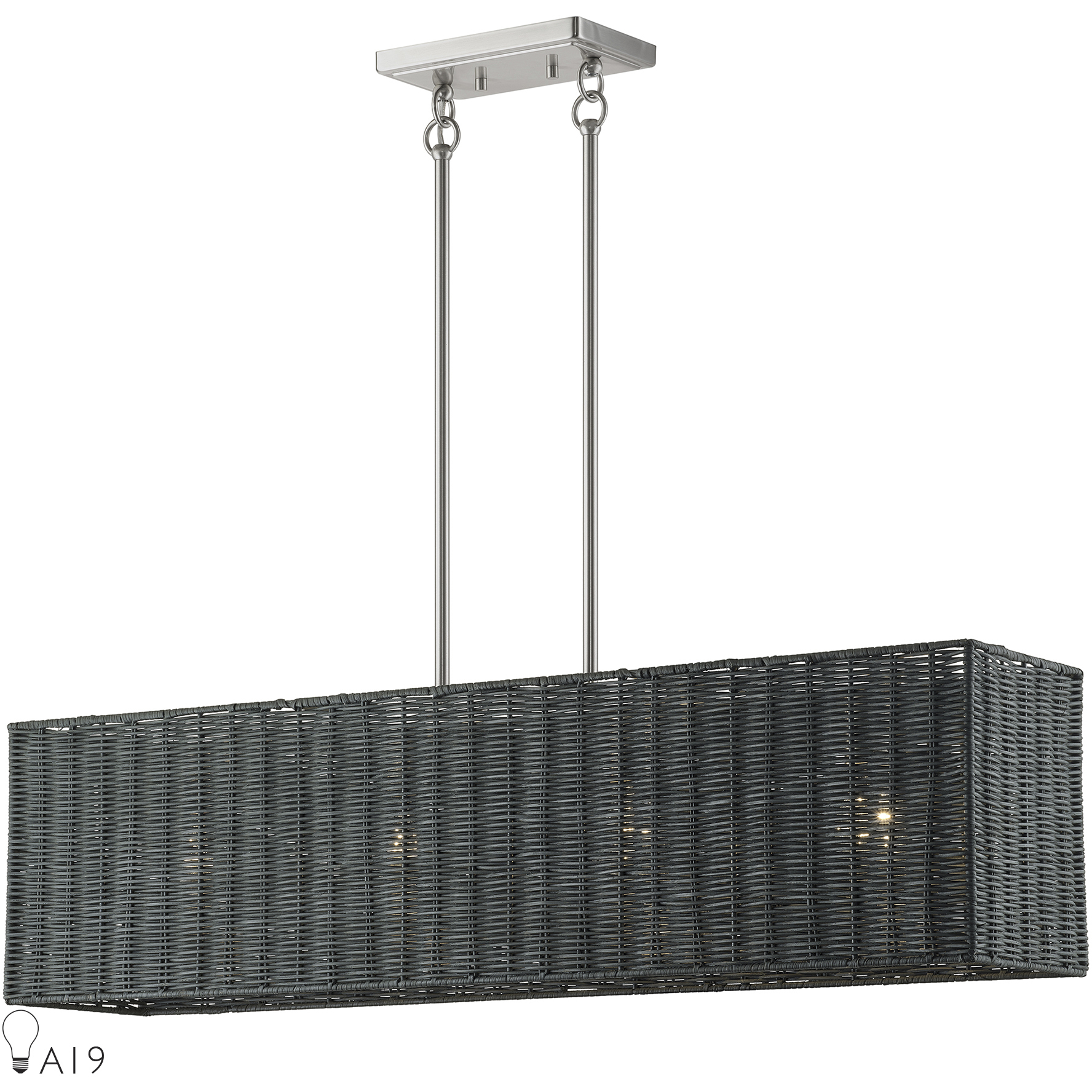 Weavington 4 Light 7.75 inch Brushed Nickel Large Linear Chandelier Ceiling Light, Large