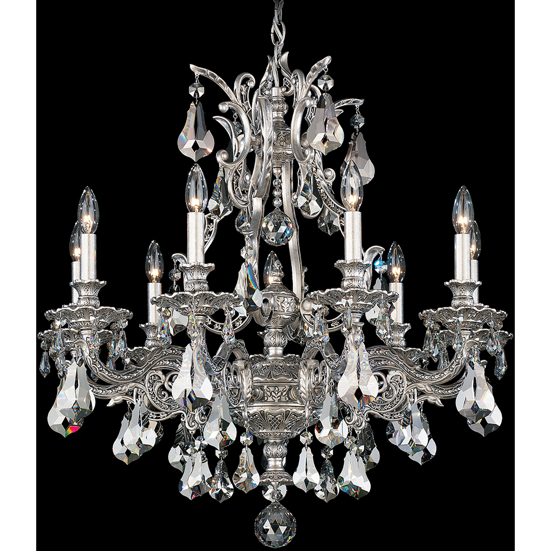Sophia 9 Light Antique Silver Chandelier Ceiling Light in Heritage