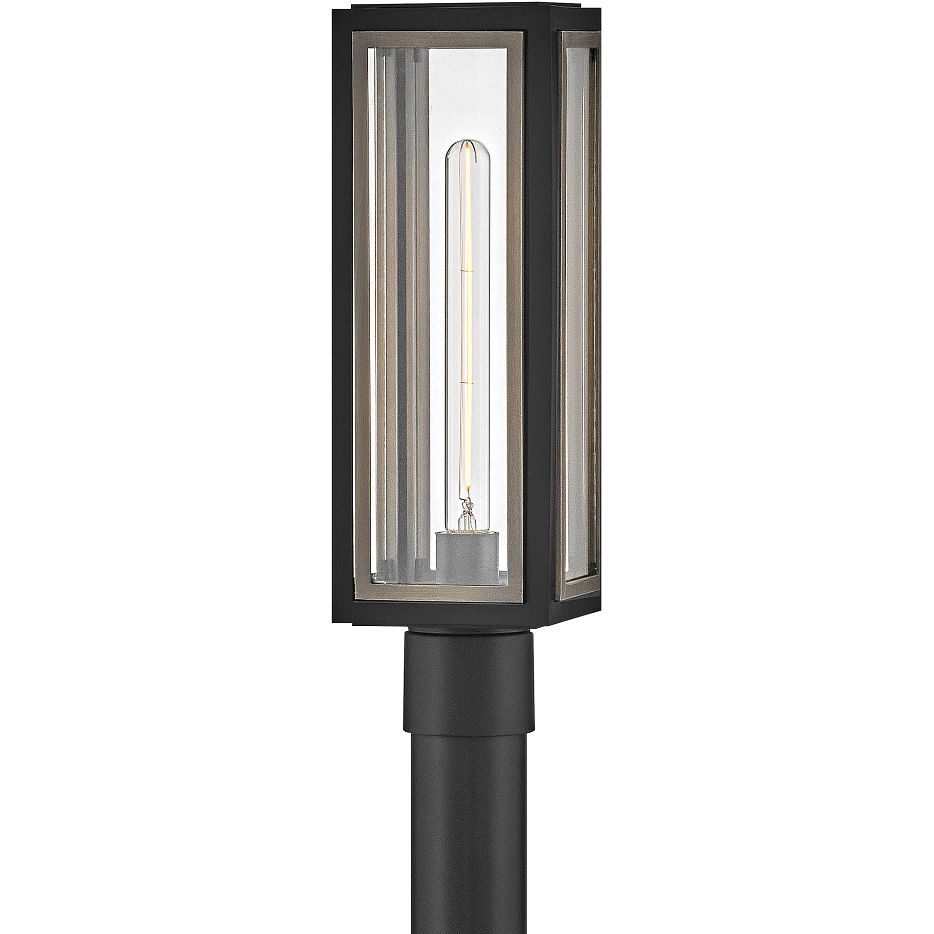 Shaw 1 Light 18 inch Black with Burnished Bronze Outdoor Post Mount Lantern