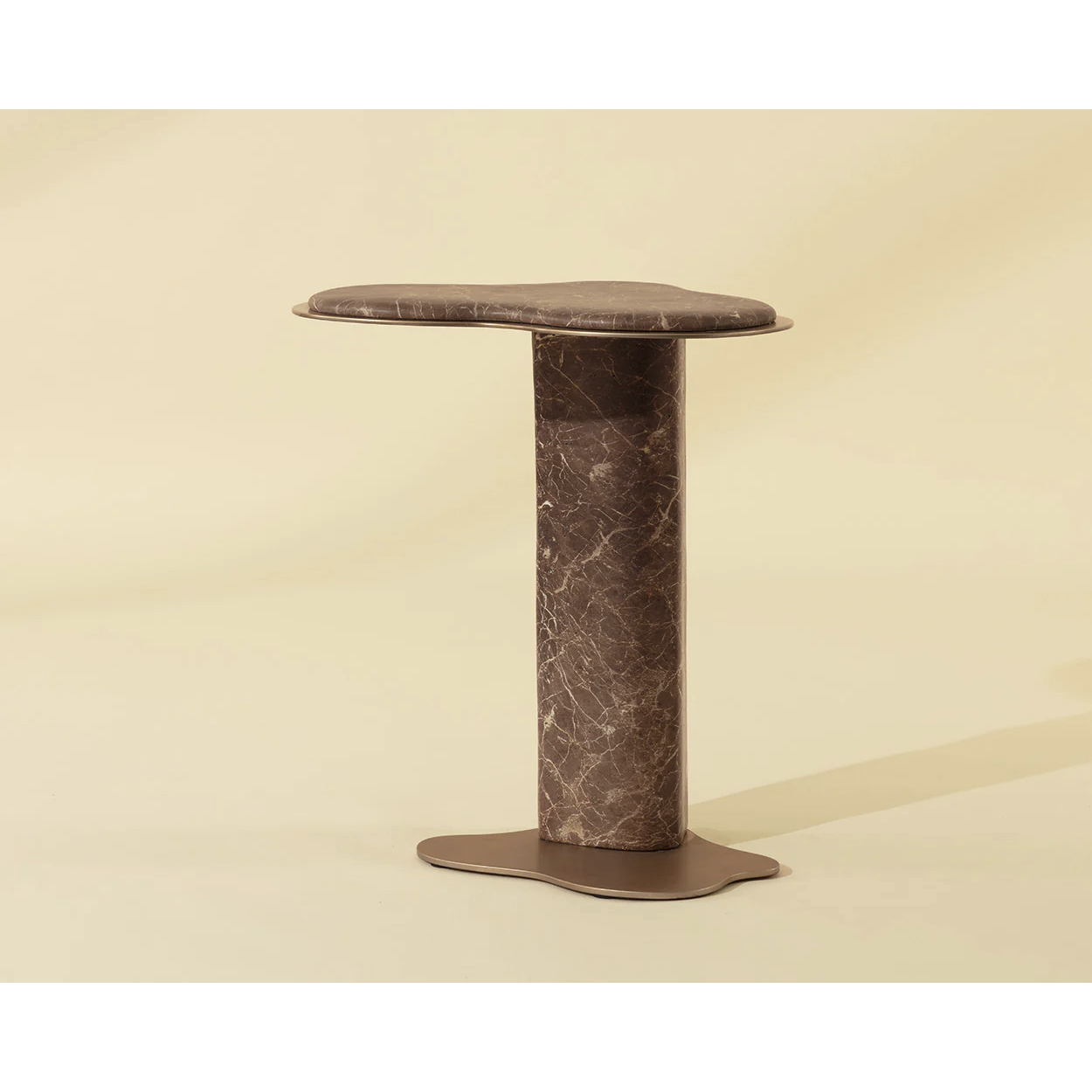 Isola 26 X 23 inch Marble Look / Mocha Outdoor End Table