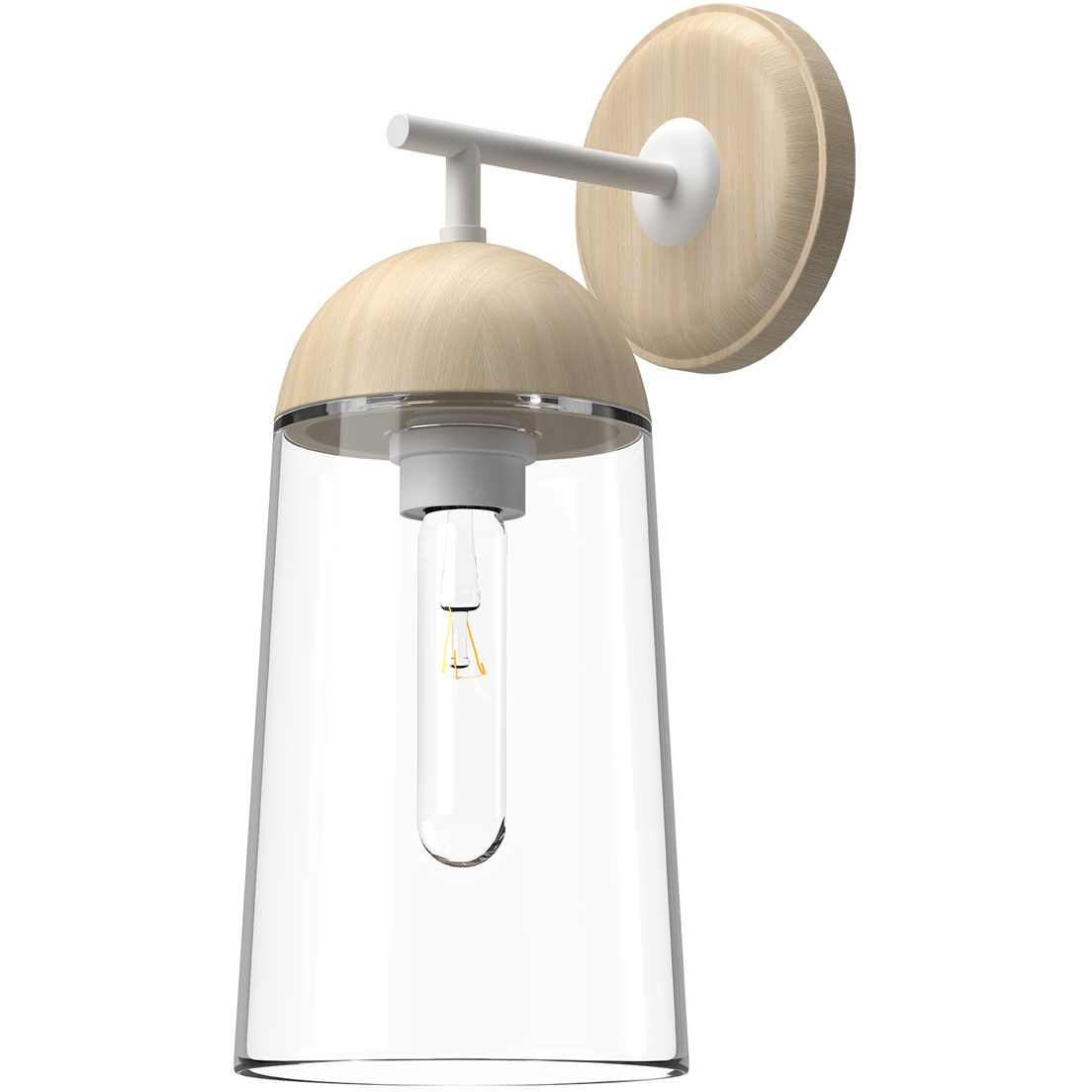 Alora Mood Emil 1 Light 6 inch White and White Oak Wall/Vanity Light Wall Light