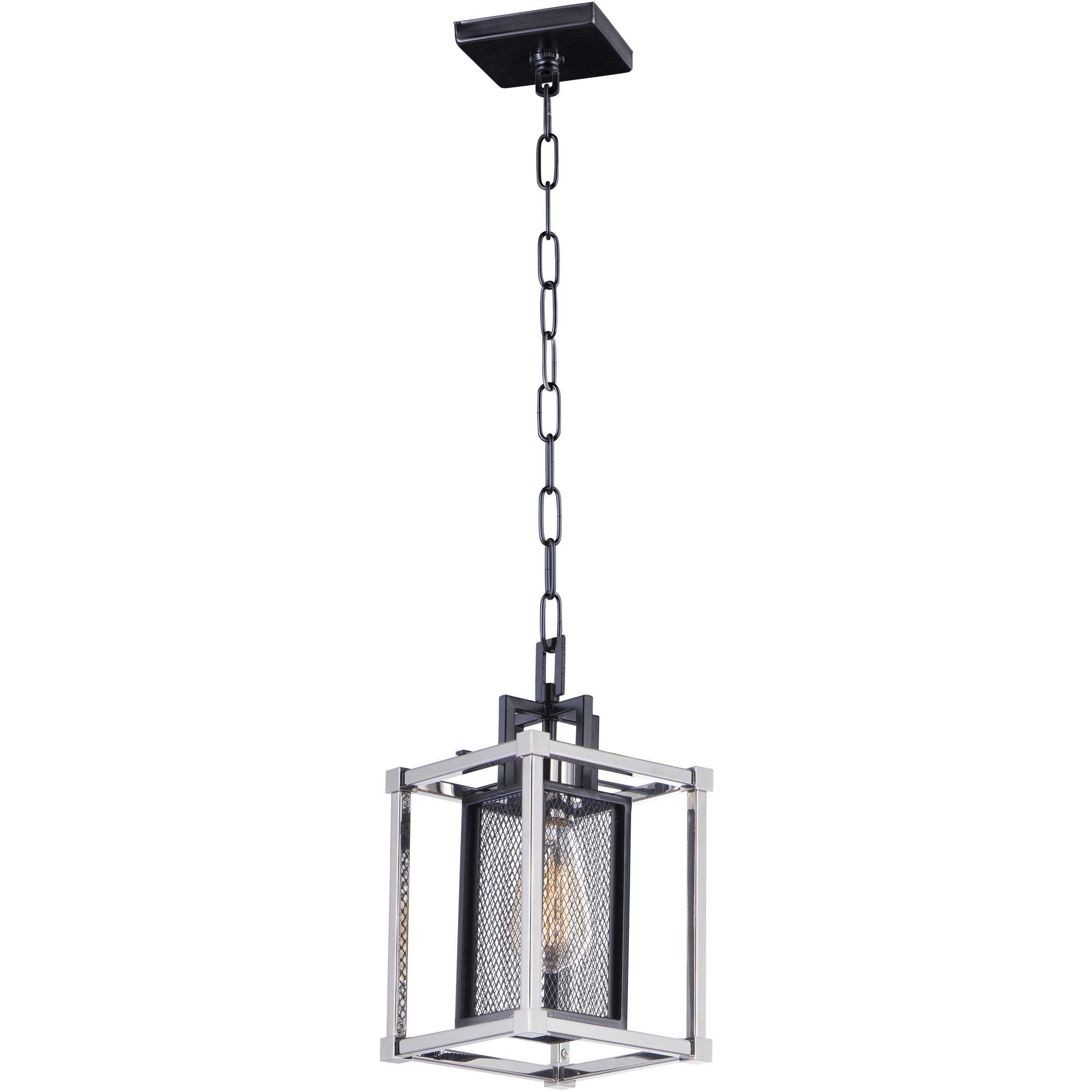 Refine 1 Light 7.25 inch Black and Polished Nickel Single Pendant Ceiling Light