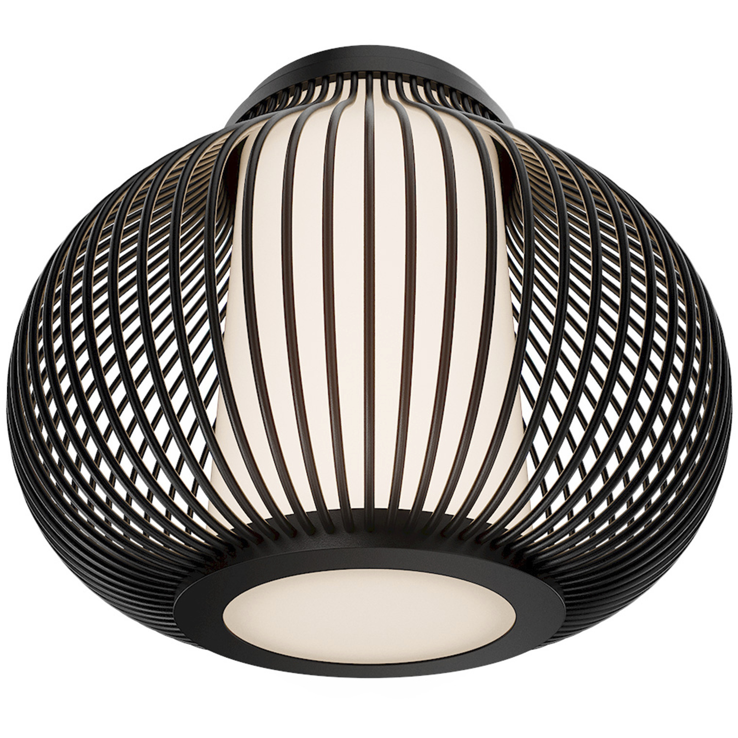 Poppin LED 16 inch Black Outdoor Flush Mount, dweLED