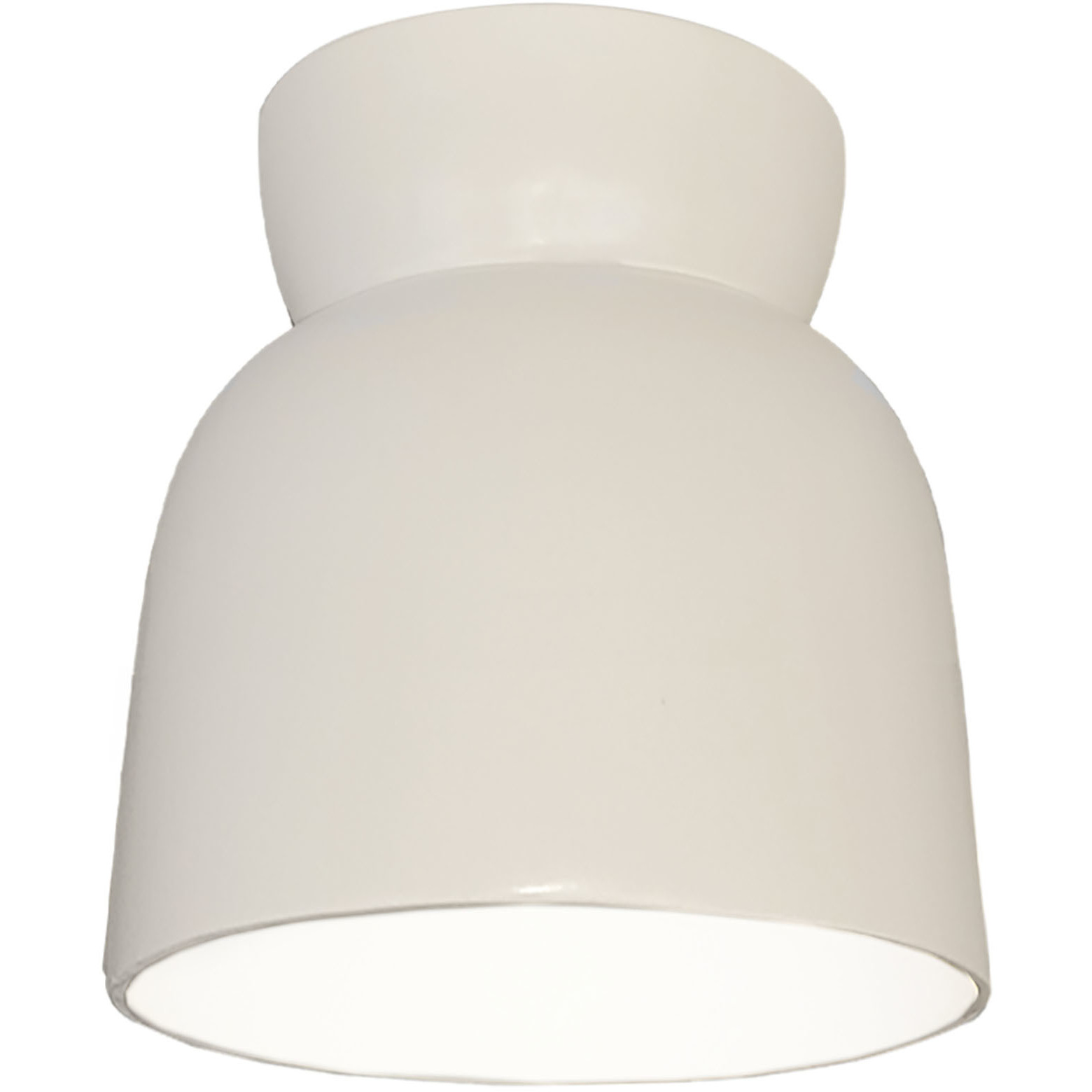 Radiance Collection - Hourglass 1 Light 7.5 inch Matte White Flush-Mount Ceiling Light in Replaceable Bulb, Form+Finish+Function