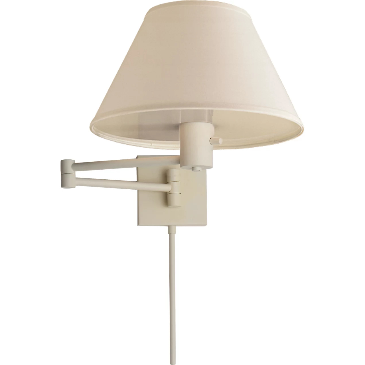 Classic 25 inch 75 watt Matte White Swing Arm Wall Lamp Wall Light in Plaster White