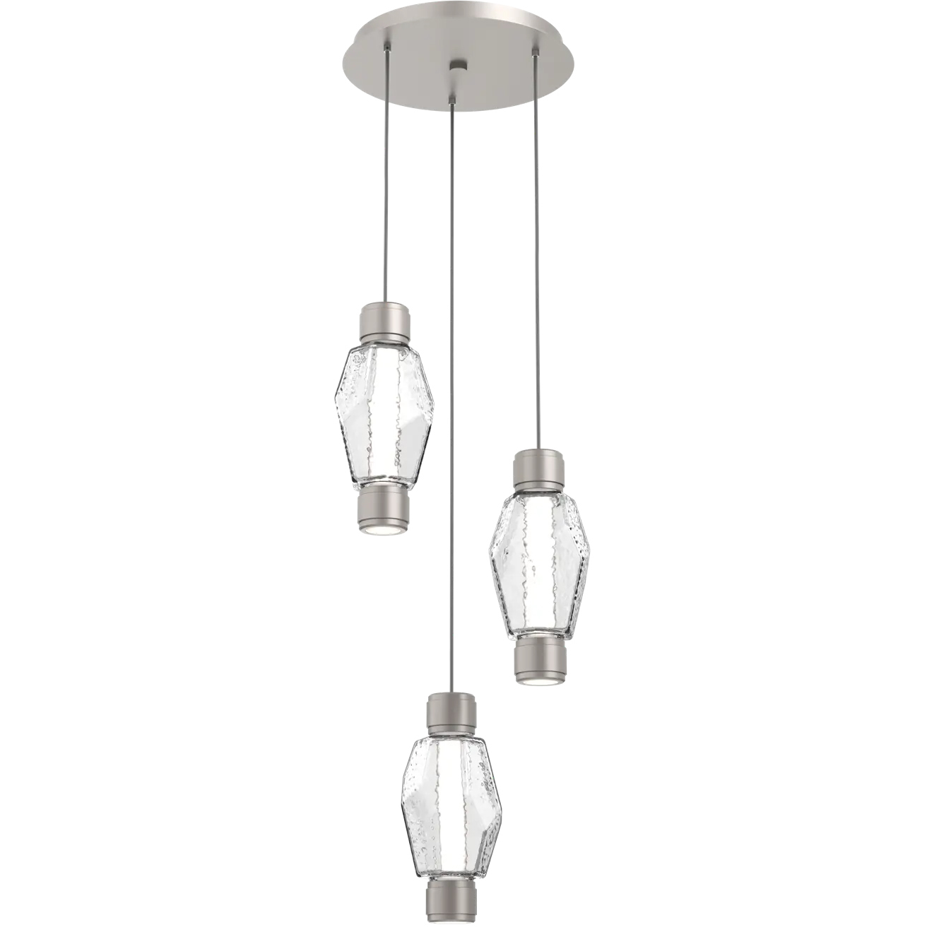 Gem Mandrel LED 18.9 inch Metallic Beige Silver Multi-Pendant Ceiling Light