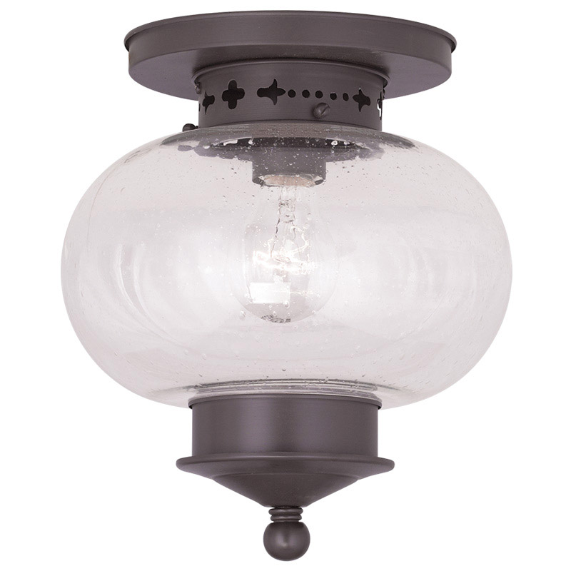 Harbor 1 Light 10 inch Bronze Semi-Flush Mount Ceiling Light