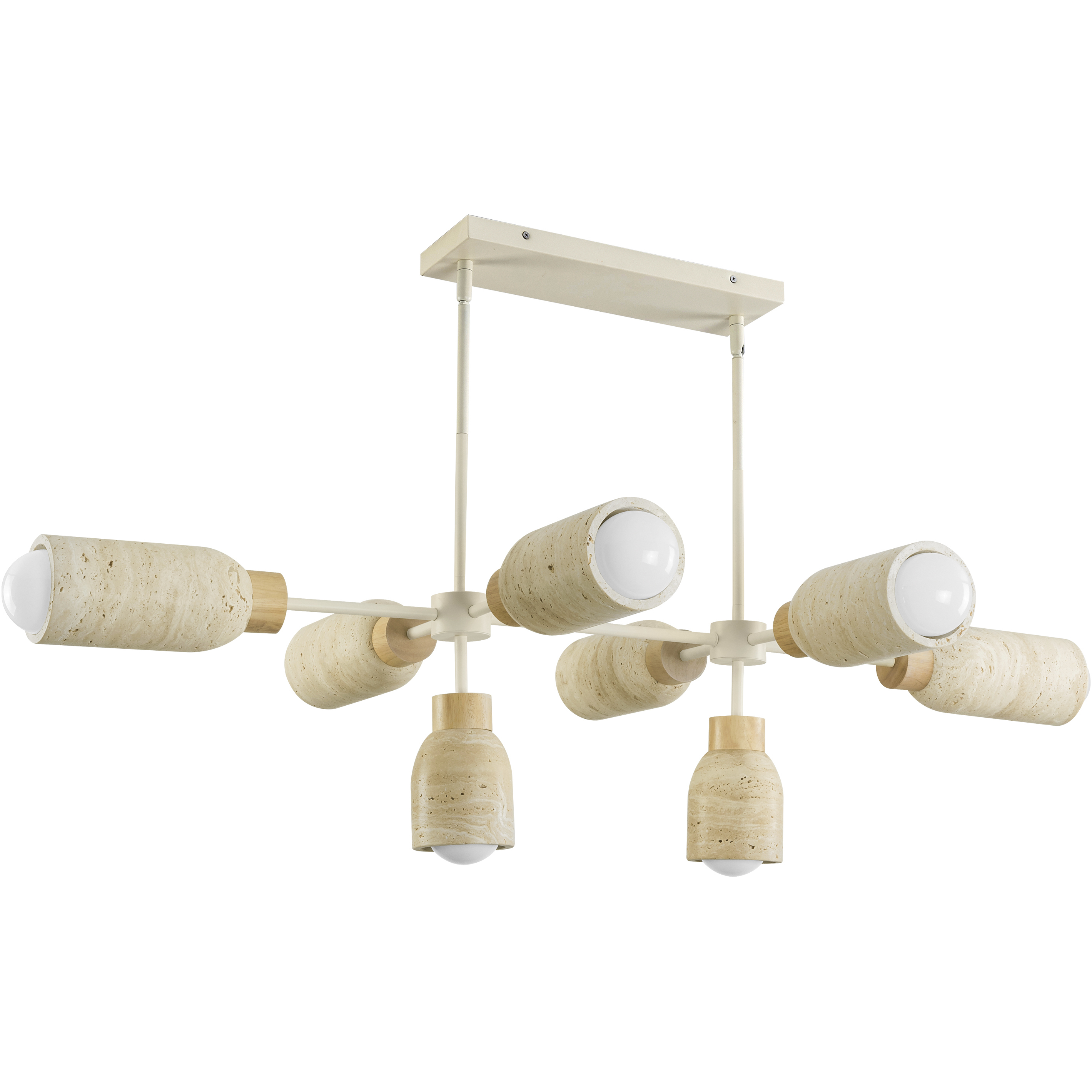 Pompeii 8 Light 49.5 inch Travertine and Oyster Linear Pendant Ceiling Light