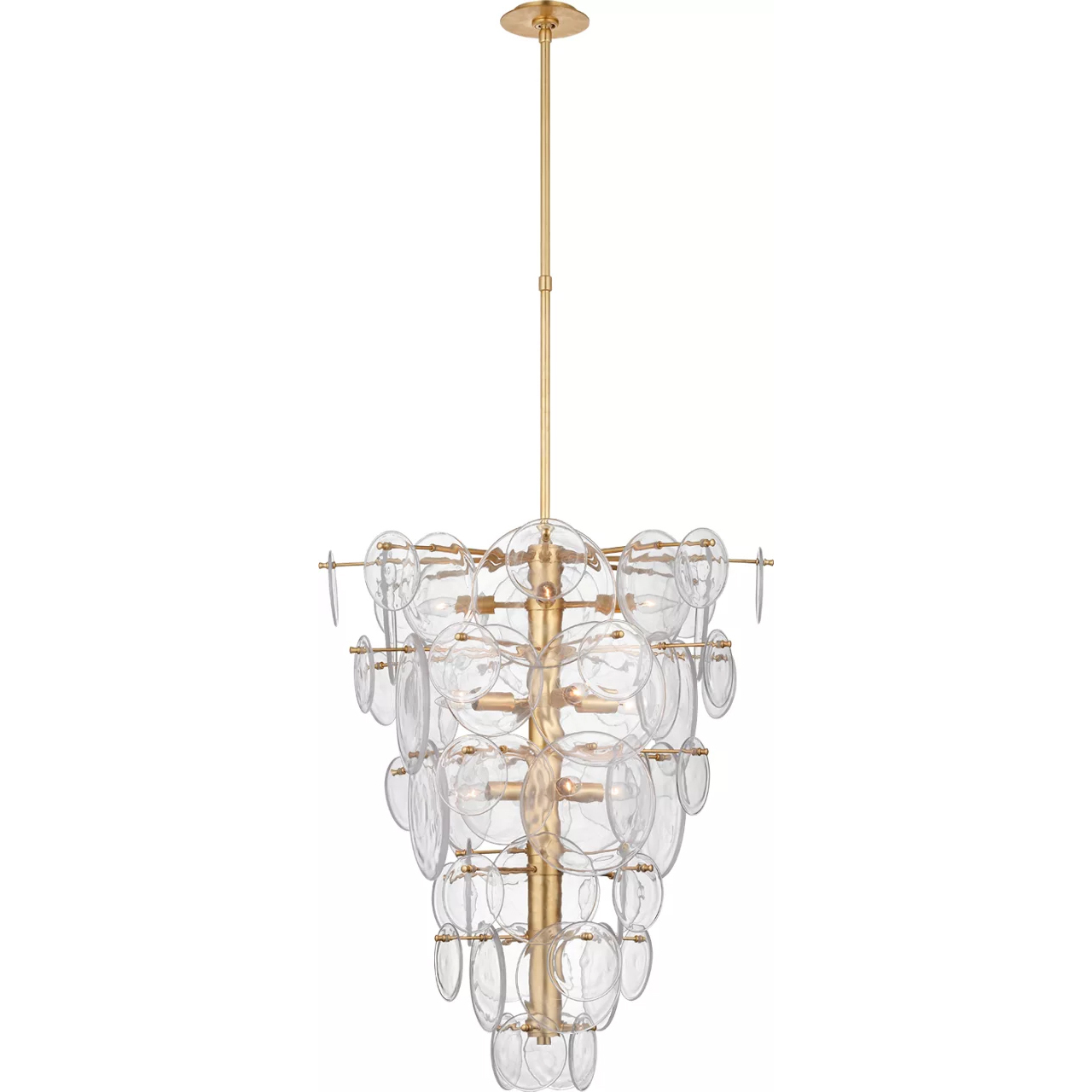 AERIN Loire 12 Light 29.25 inch Gild Cascading Chandelier Ceiling Light in Clear Strie Glass