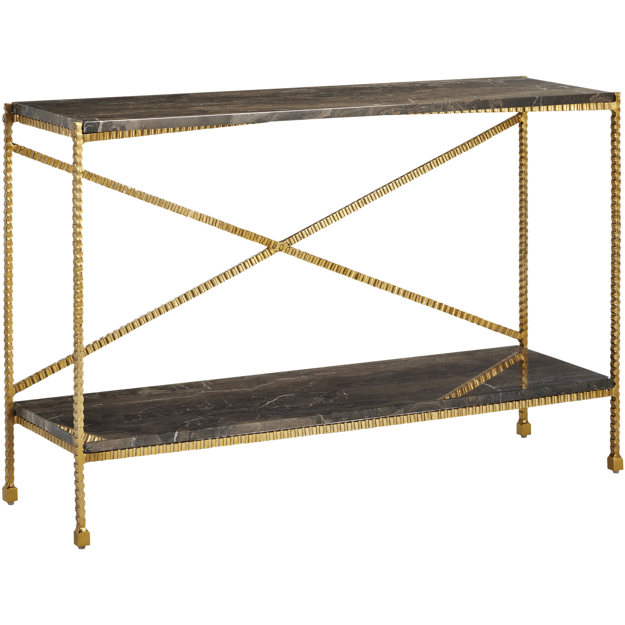 Flying 48 inch Natural and Gold Console Table