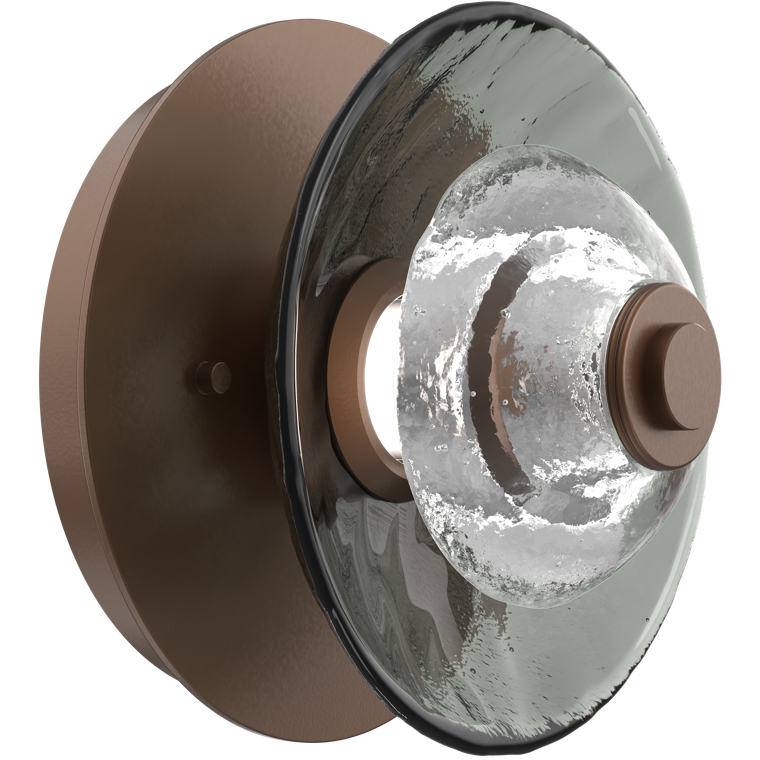 Atmosphere Cirrus LED Burnished Bronze Sconce/Flush Mount Ceiling Light in 3000K LED, Smoke Granite, Small