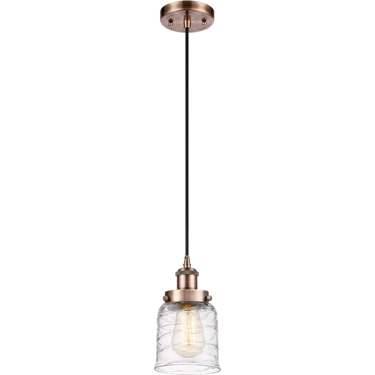 Ballston Bell LED 5 inch Antique Copper Mini Pendant Ceiling Light