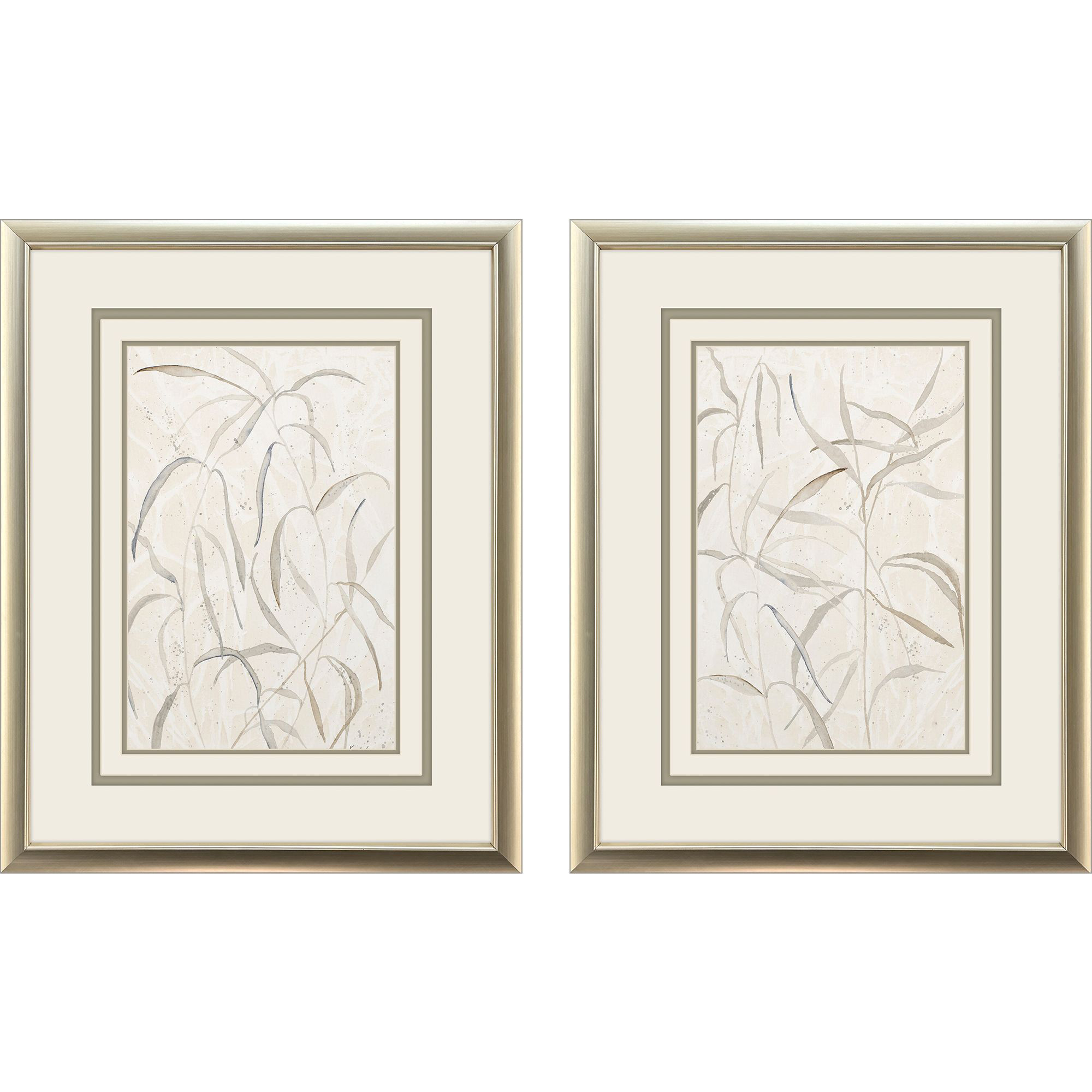 Delicate Leaves Beige and White and Neutral Framed Art, Propac